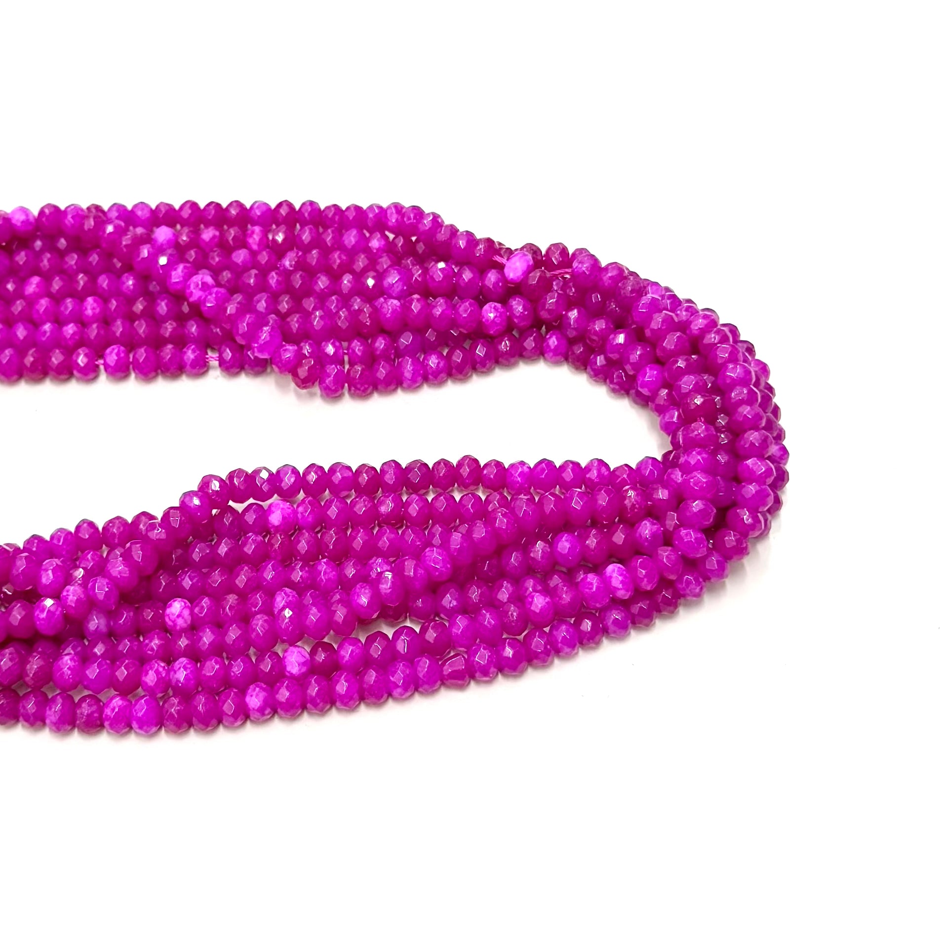 AGATA FACETADA RONDELL 6MM | FUCSIA INTENSO