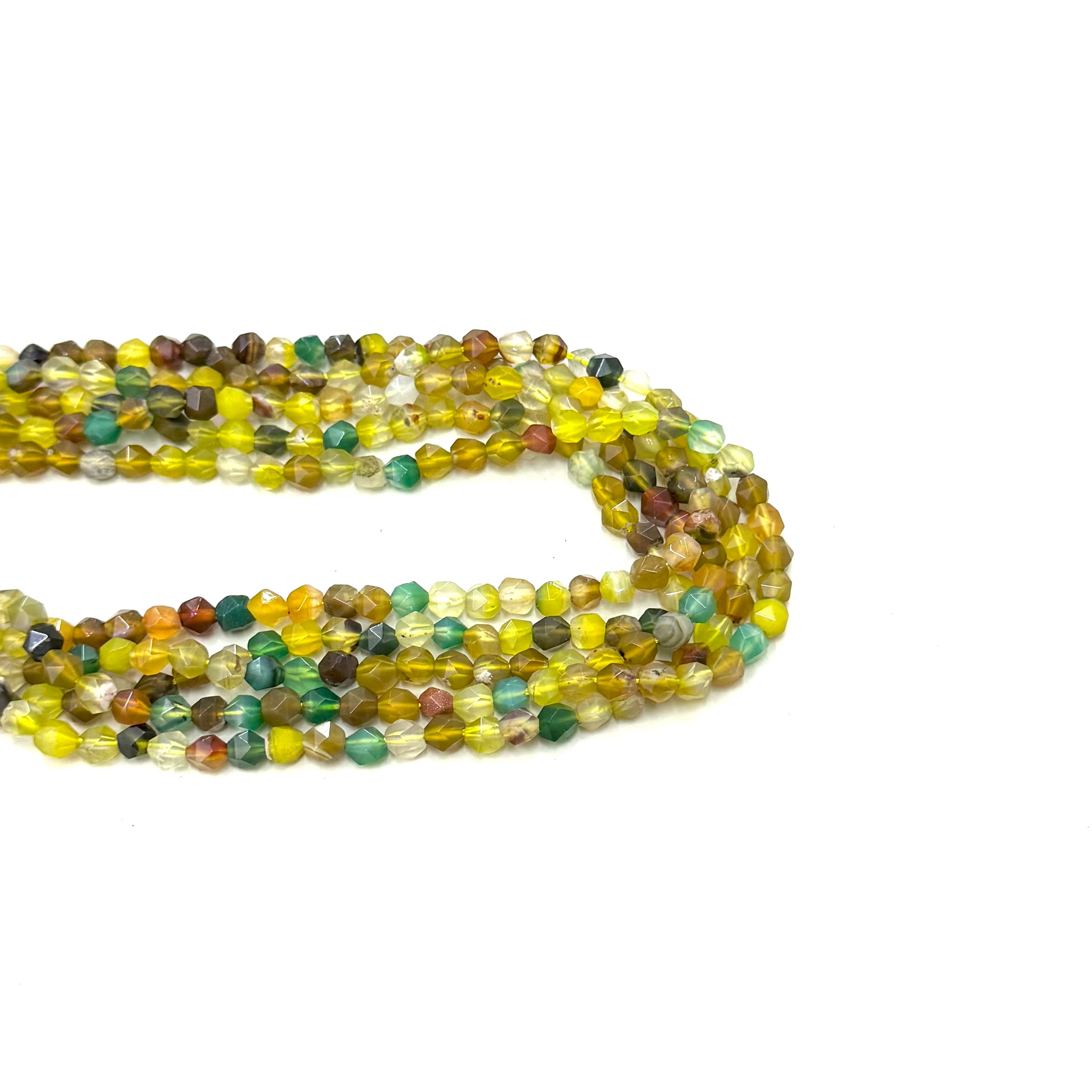 PIEDRA HEXAGONAL  | AGATA MIX AMARILLO CAFE VERDE