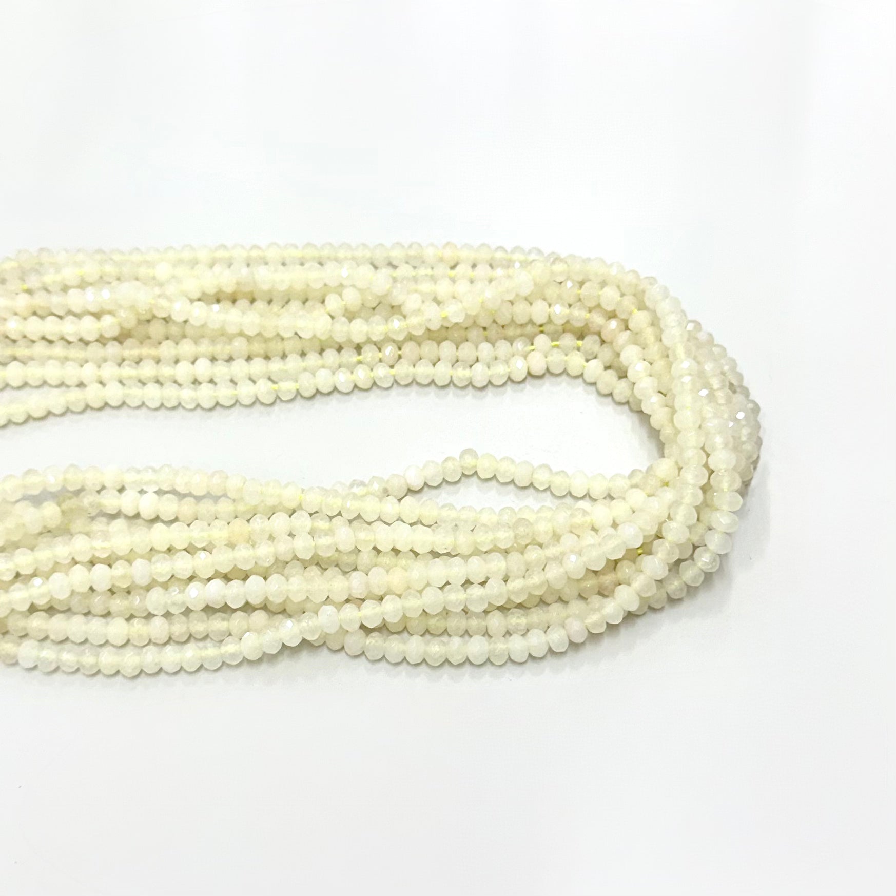 AGATA FACETADA RONDELL 4MM | AMARILLO PALIDO