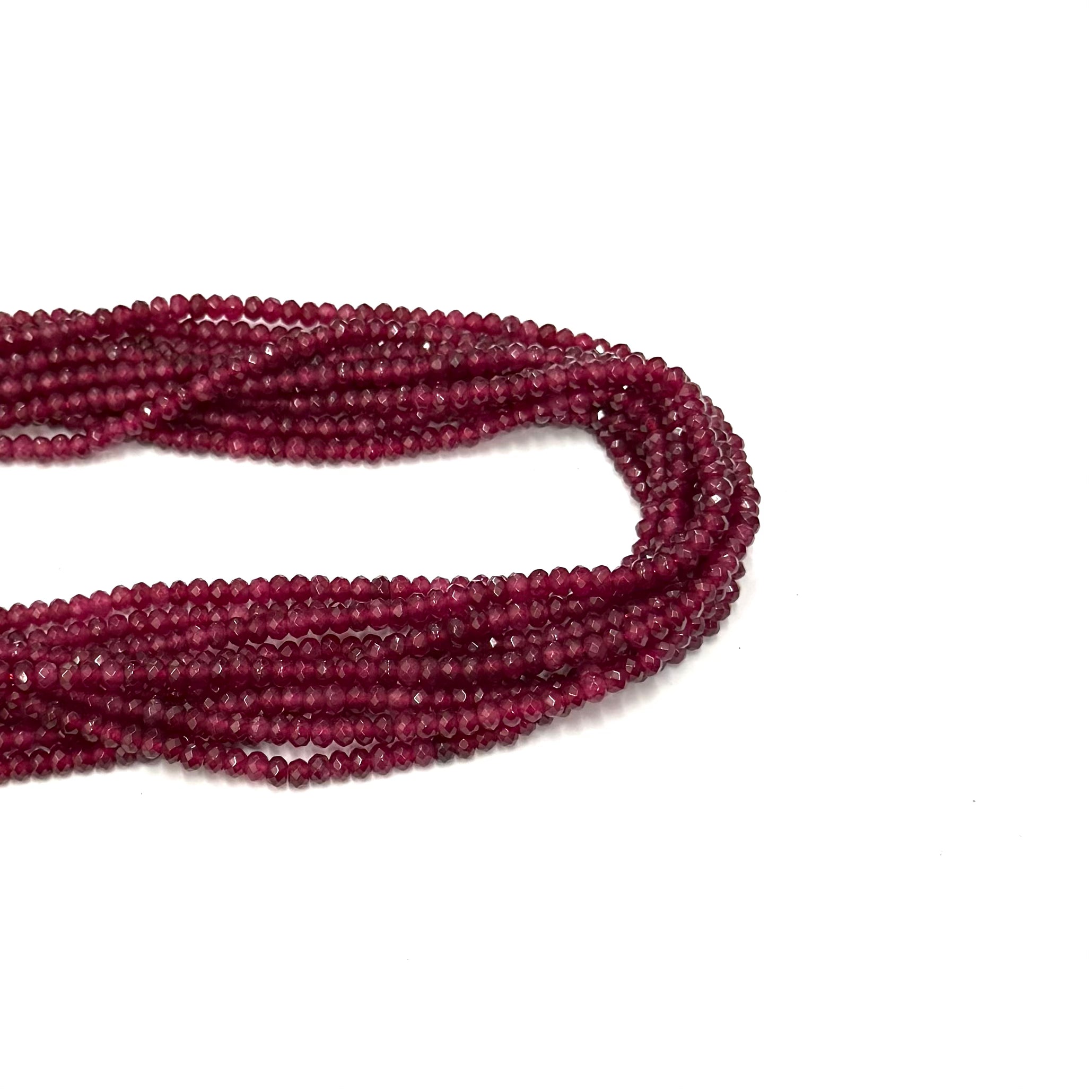 AGATA FACETADA RONDELL | 4MM | BURDEO TRASLUCIDO