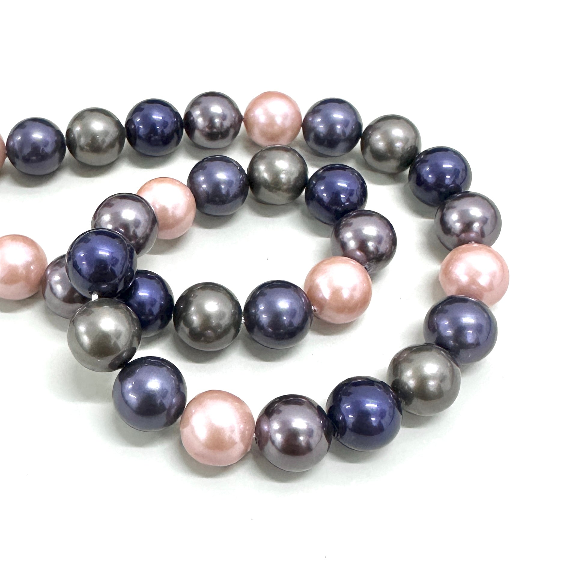 PERLA SHELL | 10MM | MIX AZUL GRIS ROSA Y MORADO