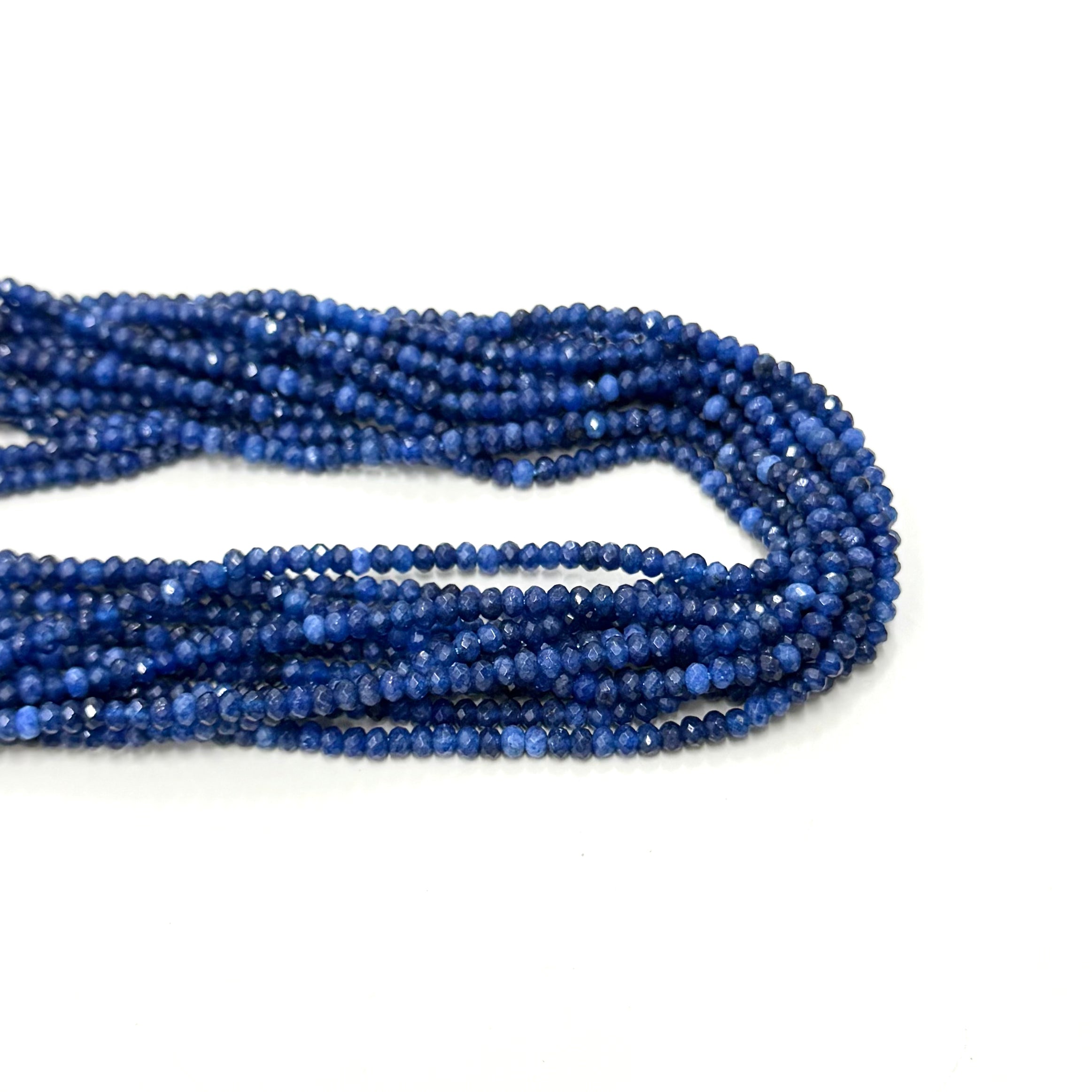 AGATA FACETADA RONDELL 4MM | AZUL PETROLEO MATIZADO