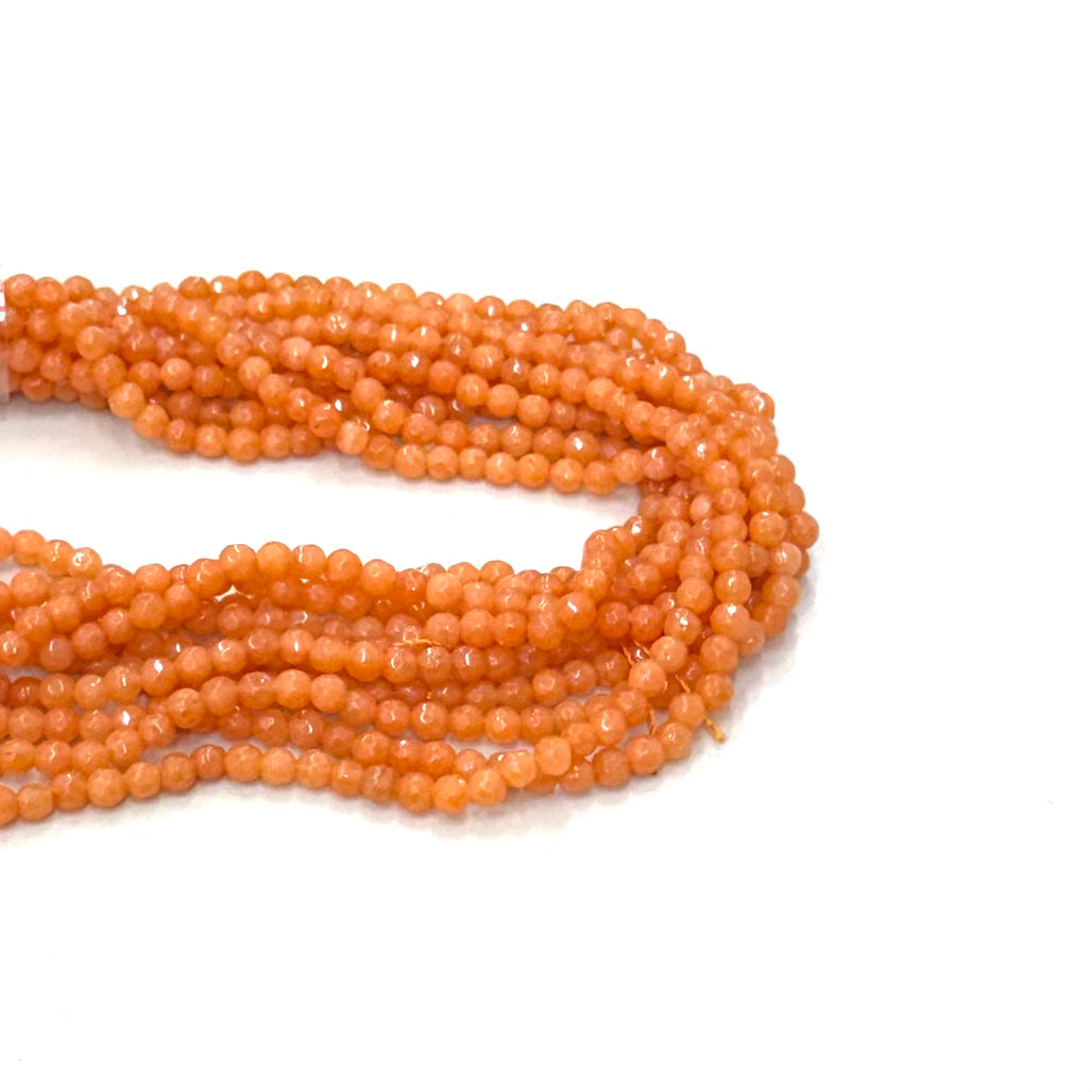 AGATA FACETADA | 4MM | NARANJA MANDARINA