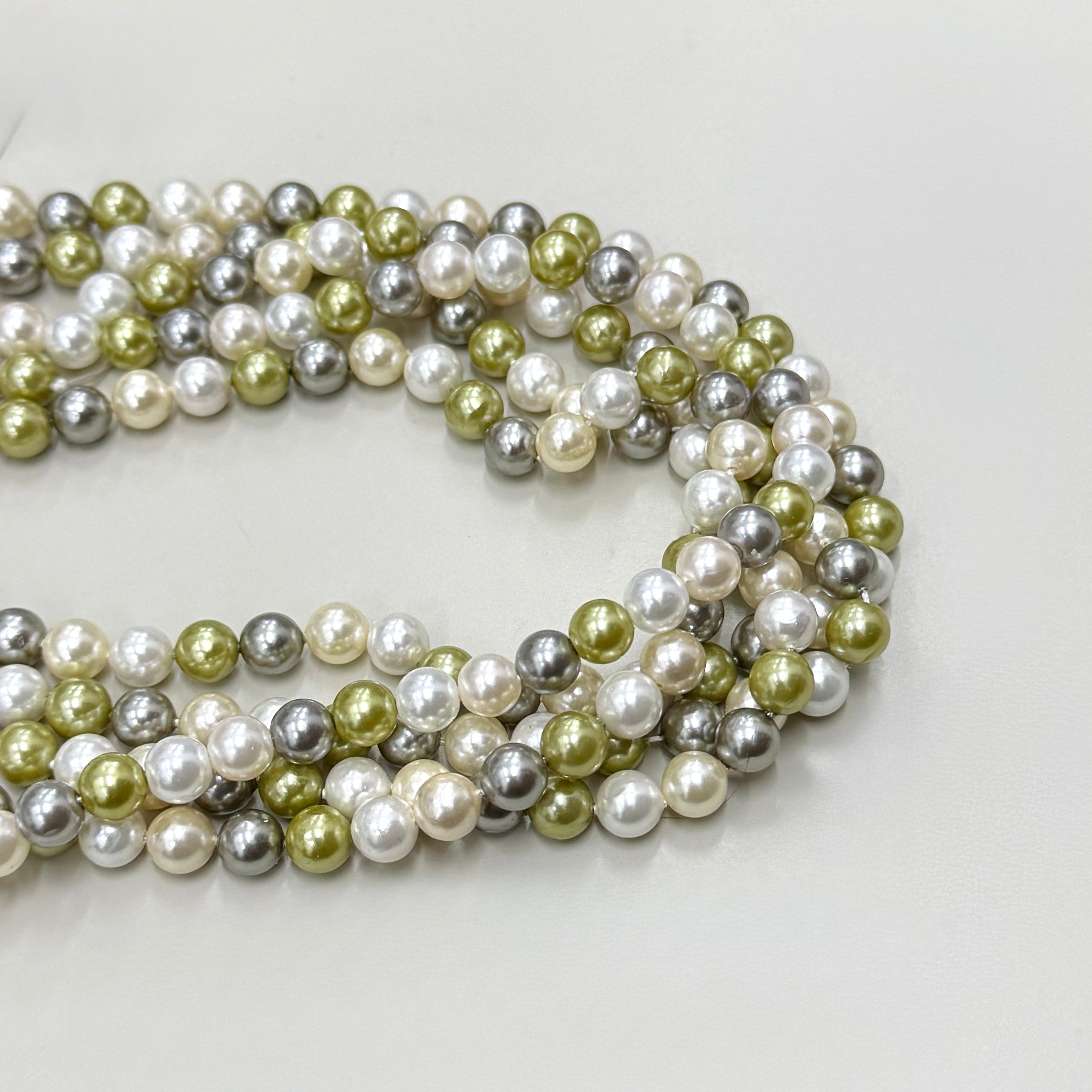 PERLA SHELL | 6MM | MIX BLANCO GRIS AMARILLO