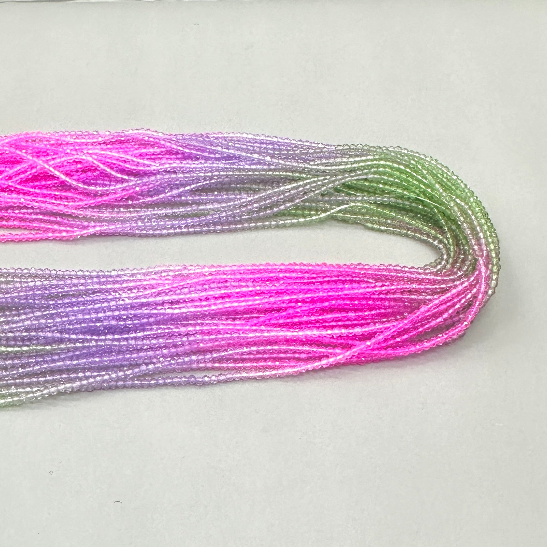 CRISTALES MINERALES FACETADO | DEGRADE VERDE LILA ROSADO