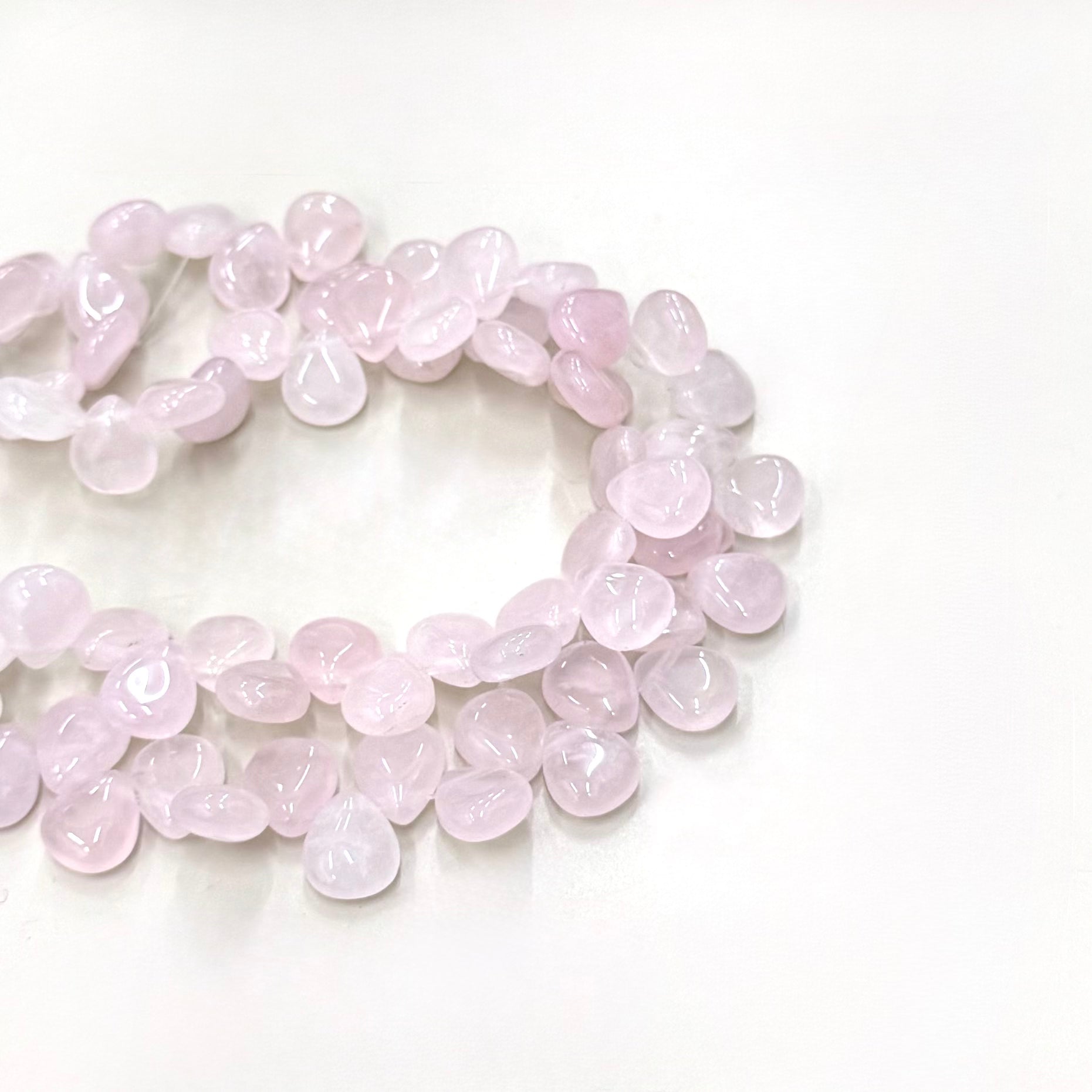 GOTA LISA | 10MM X 12MM | CUARZO ROSADO