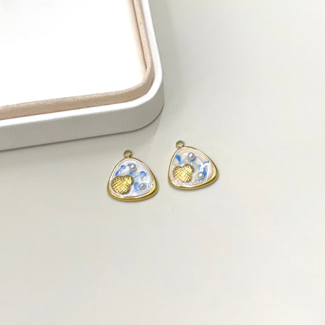 COLGANTE CONCHITA Y PERLAS | BAÑO DE ORO