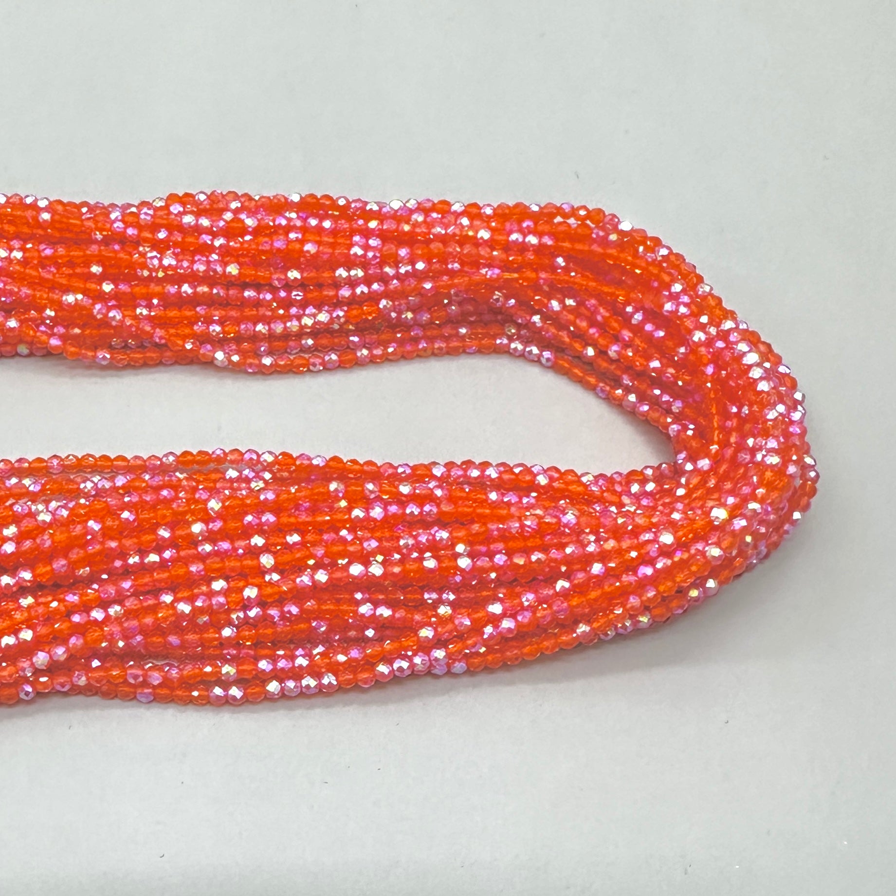 CRISTALES MINERALES FACETADO | NARANJA INTENSO TRASLUCIDO TORNASOL