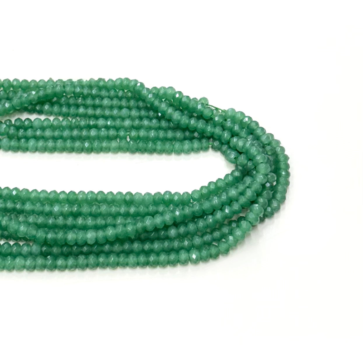 AGATA FACETADA RONDELL 6MM | VERDE TRASLUCIDO