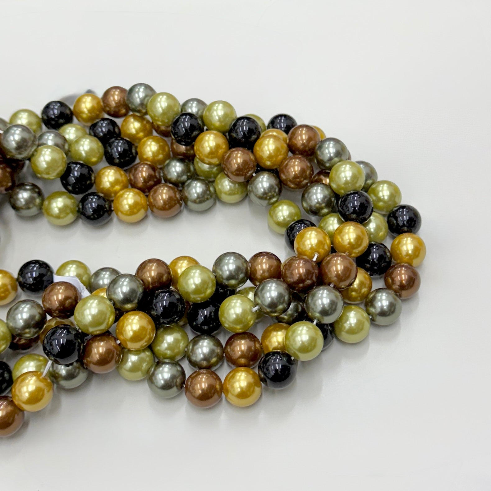 PERLA SHELL | 12MM | MIX VERD CAFE NEGRO