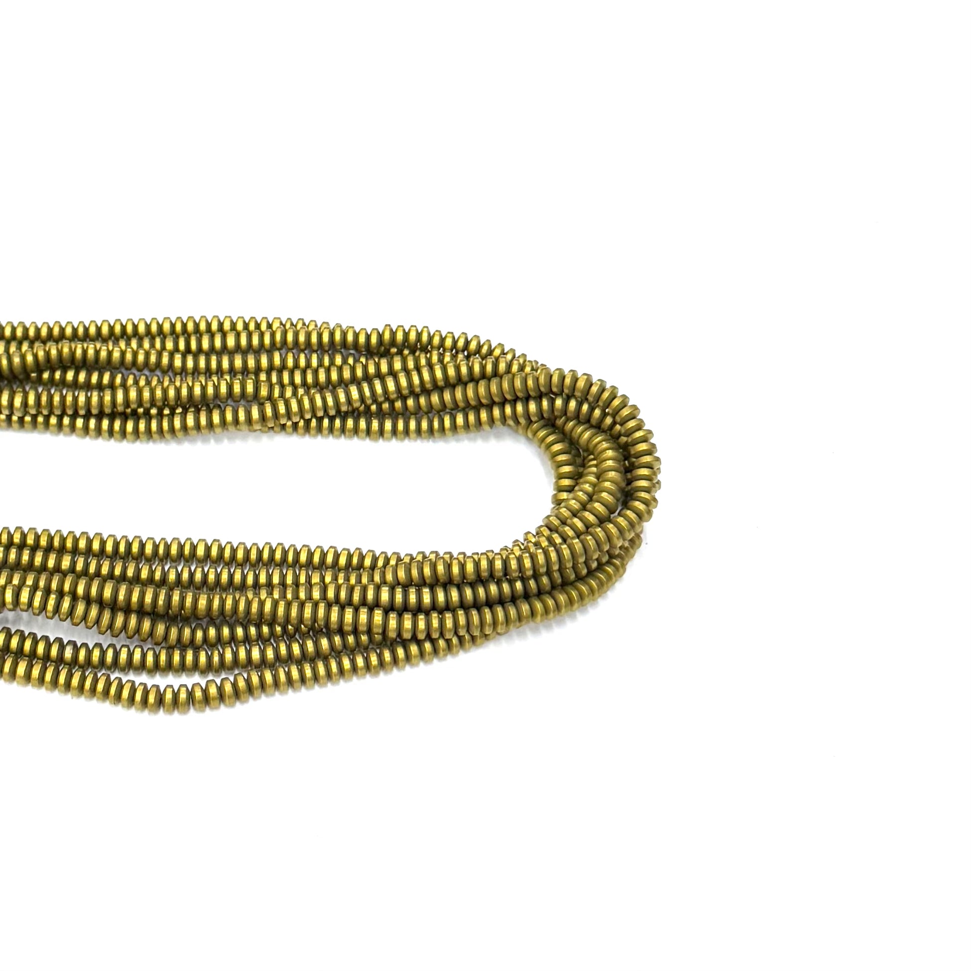 HEMATITA RONDELL MATTE | 4.5×1.5MM | DORADO