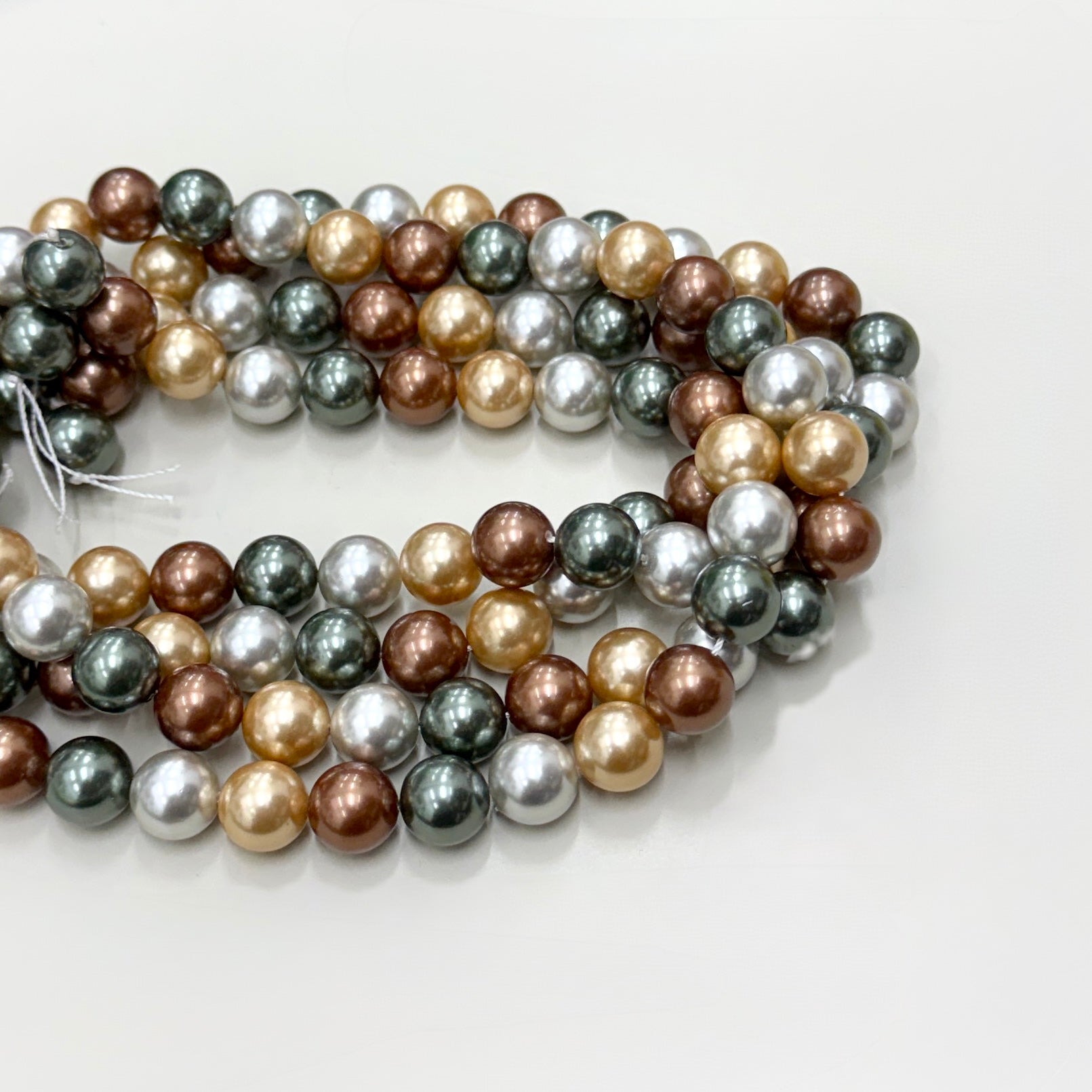 PERLA SHELL | 12MM | MIX TONOS TIERRA