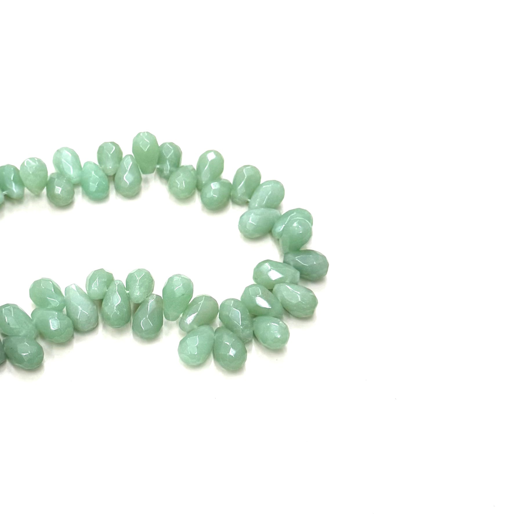 GOTA FACETADA | 12X8MM | JADE CLARO