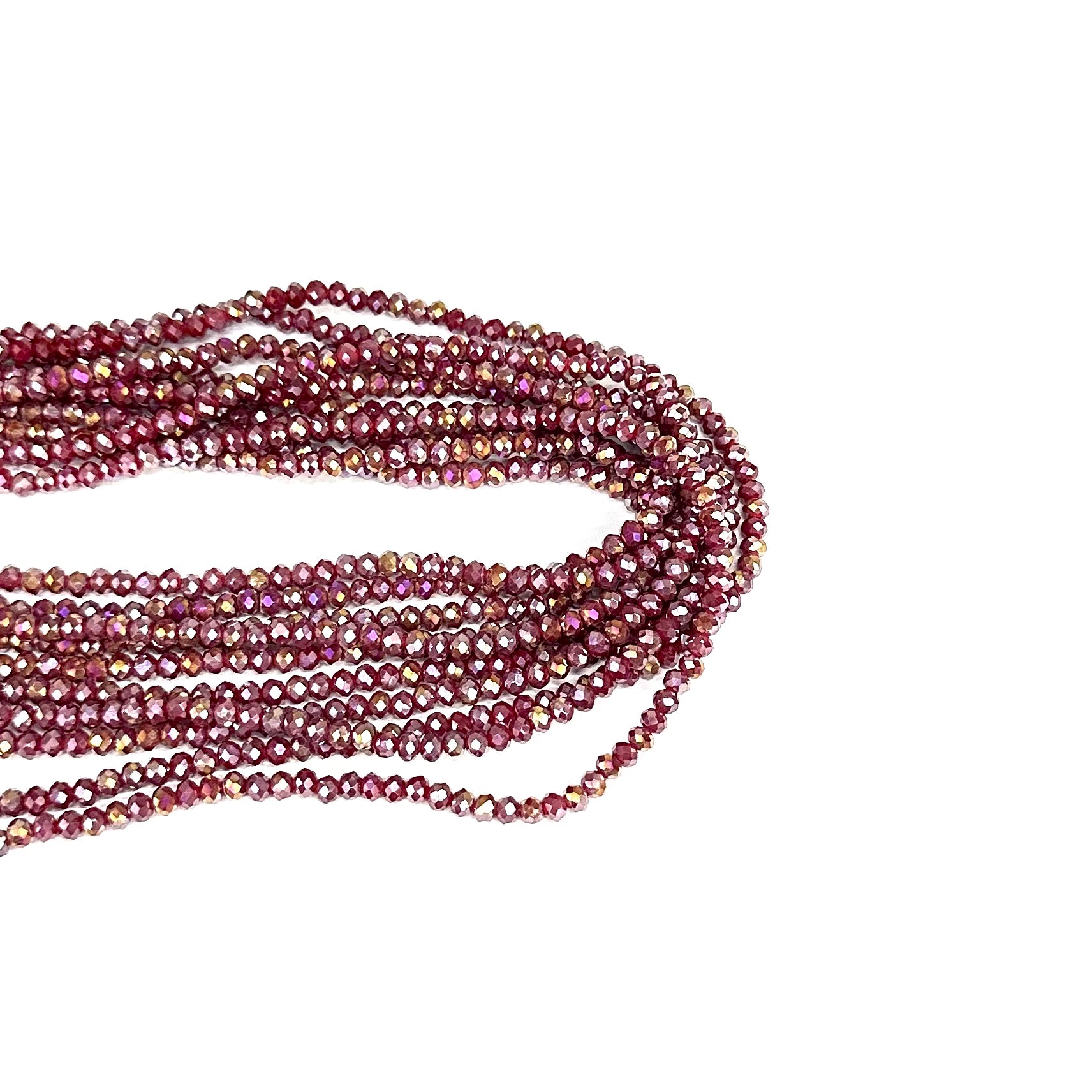 Cristal Chato | 4mm | Matte Tornasol Rojo Oscuro