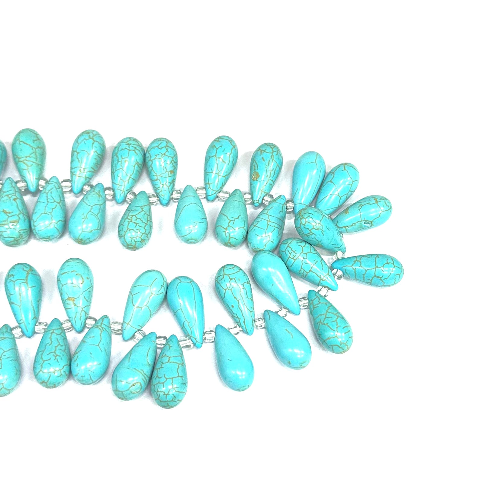 TURQUESA | GOTA CON MOSTACILLA 25X12MM