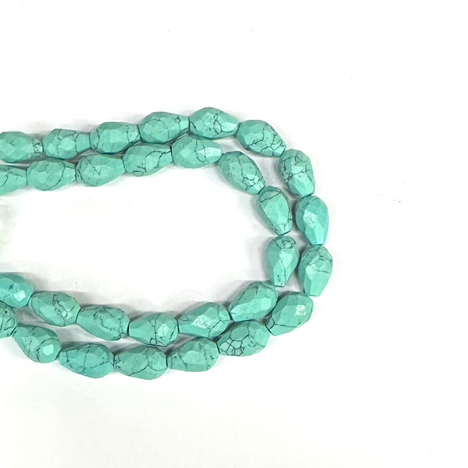 GOTA FACETADA | 12X8MM | TURQUESA