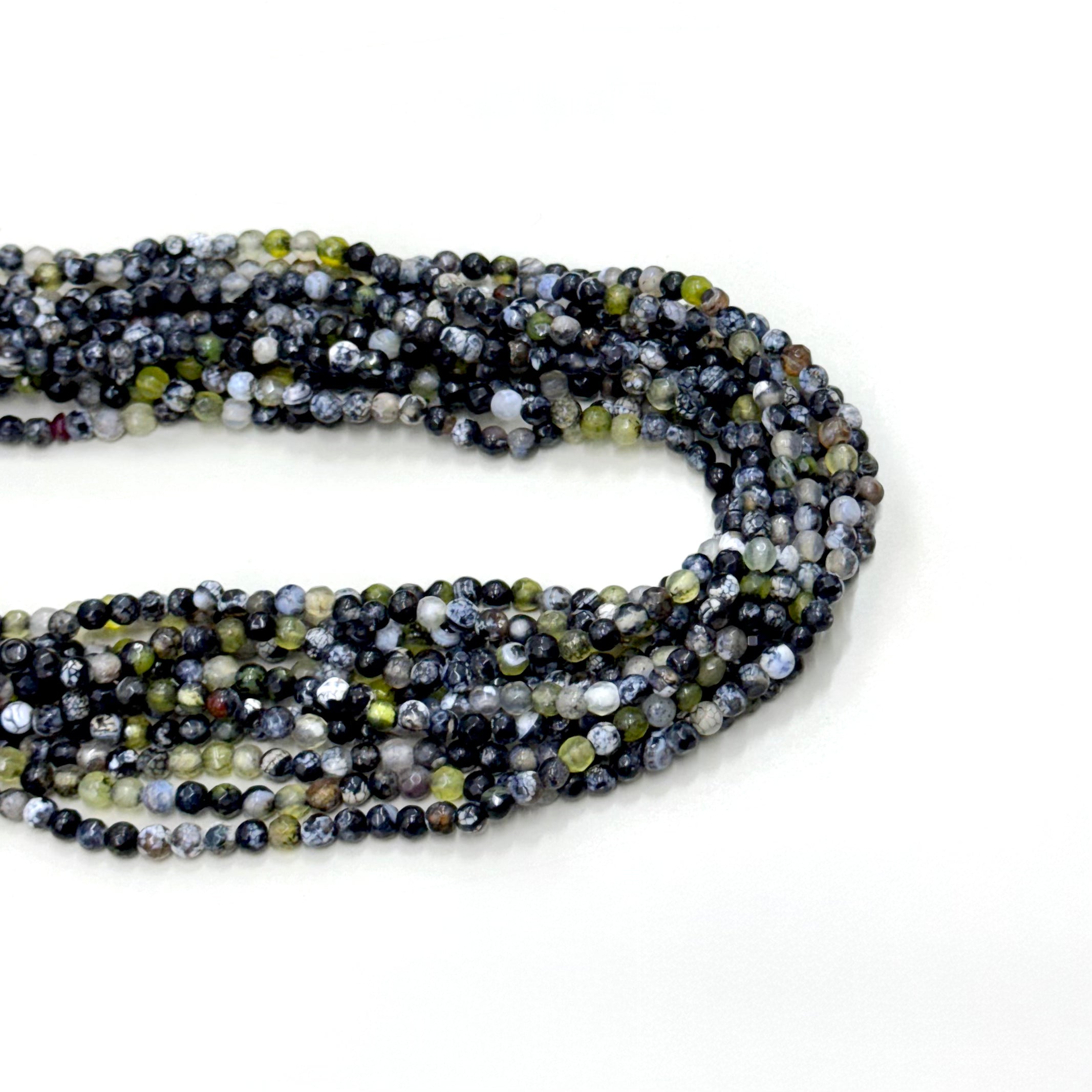 AGATA FACETADA | 4MM | NEGRO AMARILLO JASPEADO