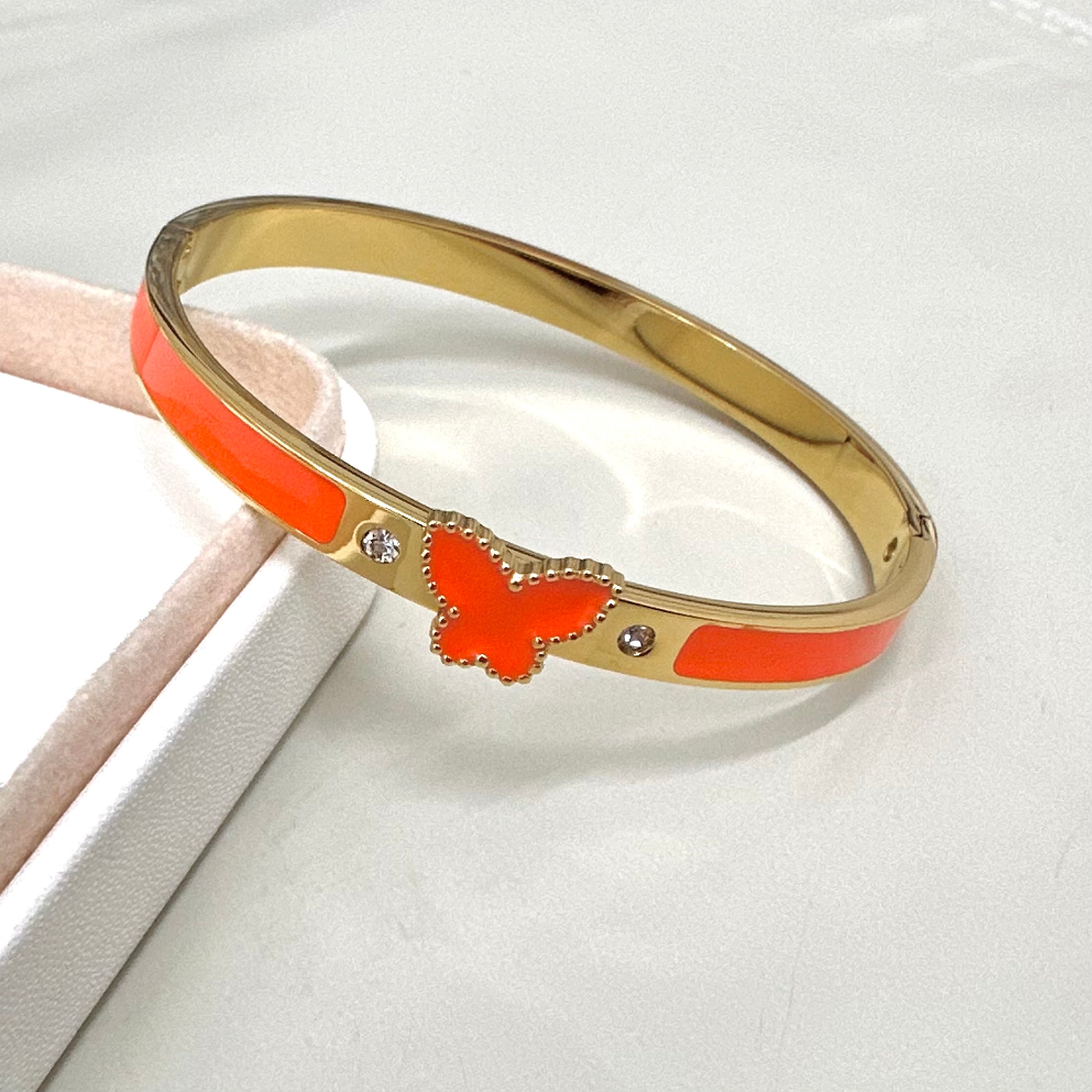 PULSERA RIGIDA | MARIPOSA NARANJA FLUOR