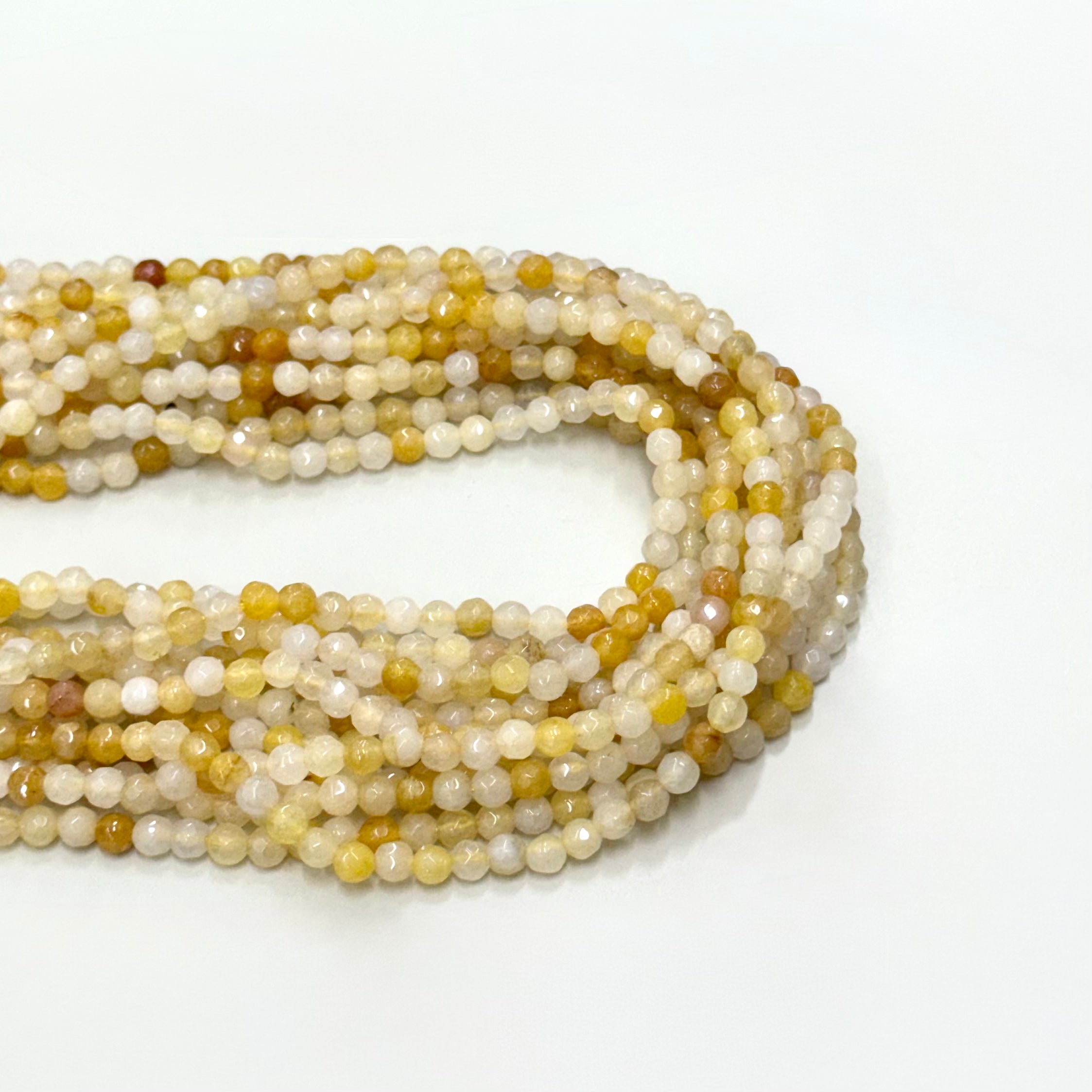 AGATA FACETADA | 4MM | BLANCO AMARILLO MATIZADO
