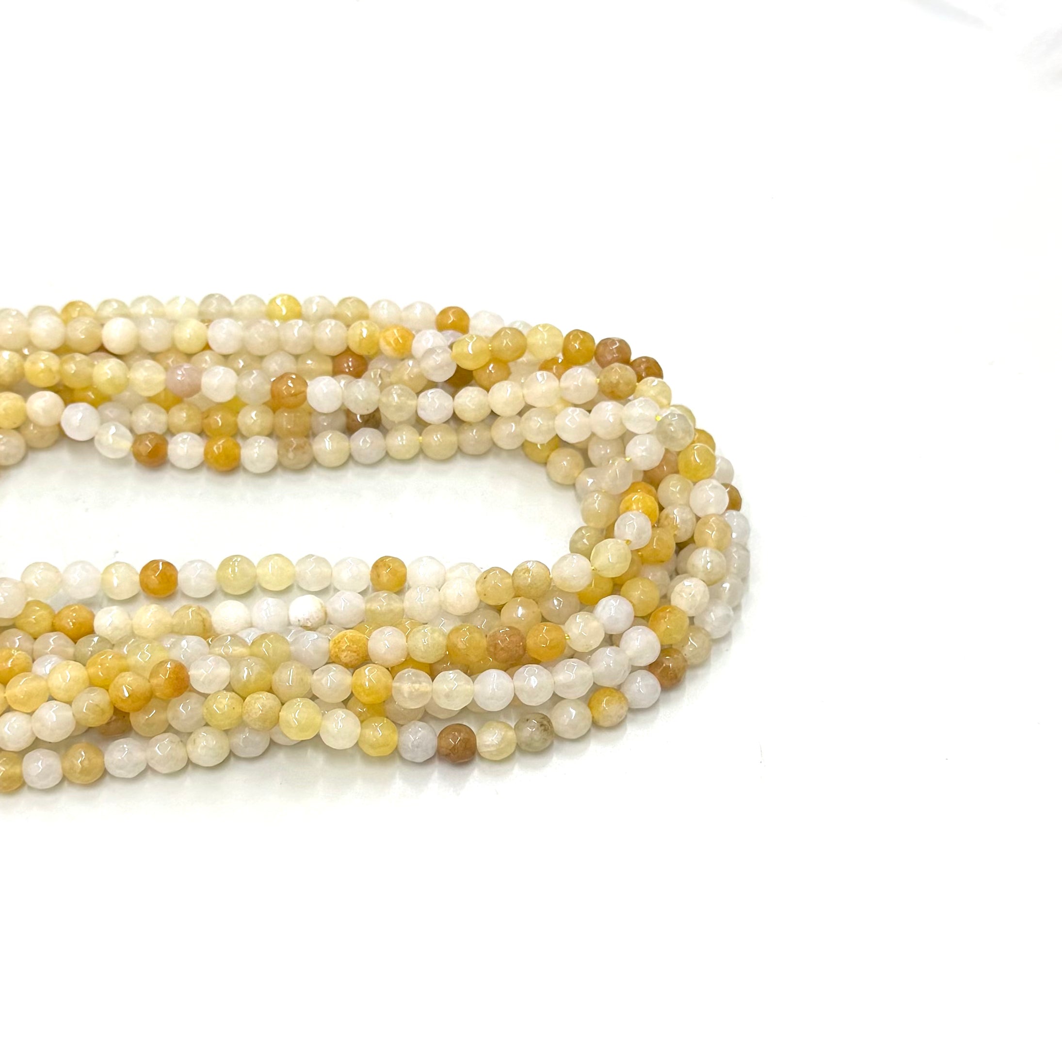 AGATA FACETADA | 6MM | MIX BLANCO AMARILLO Y CREMA MATIZADO