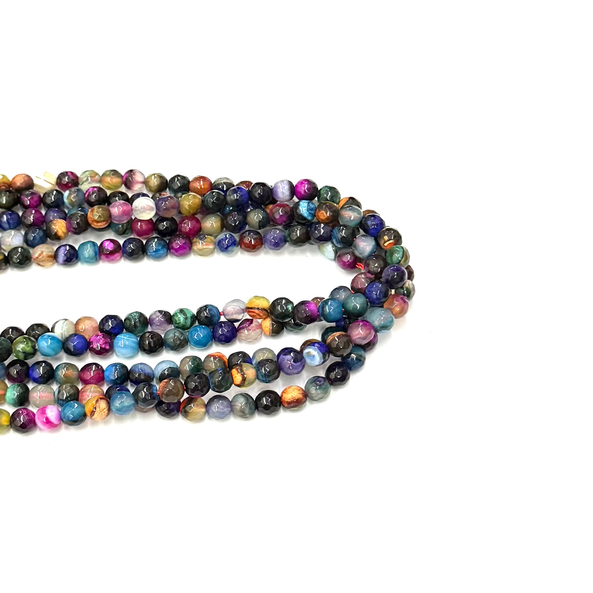 Agata Facetada | 6mm | Mix Multicolor