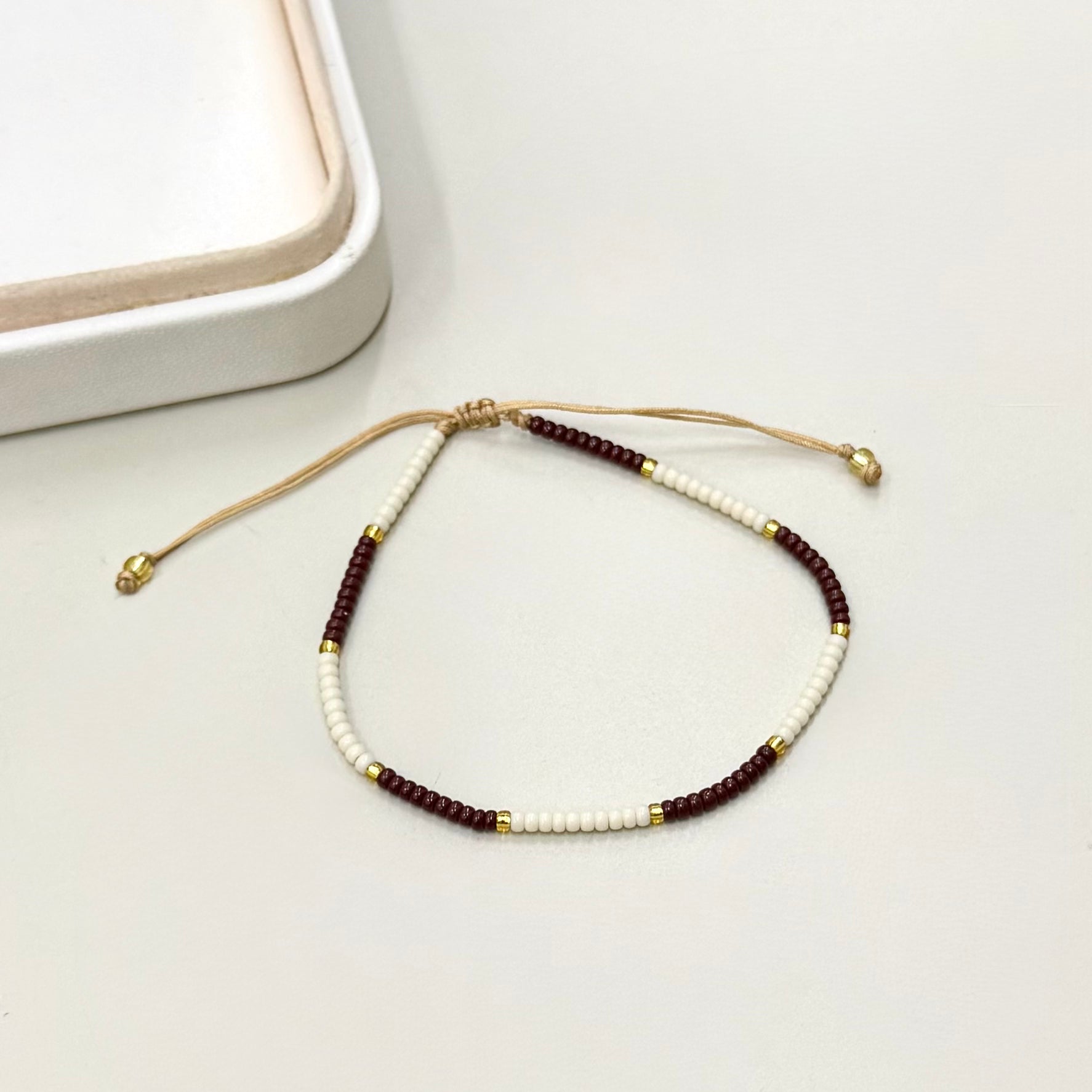 PULSERA MIX CREMA Y CAFE | LUNAM