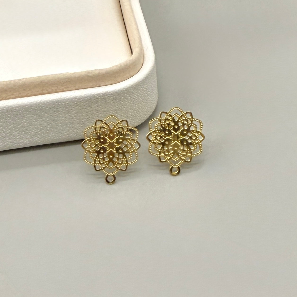 BASE DE ARO | MANDALA FLOR Y ESTRELLA | ACERO | 15MM
