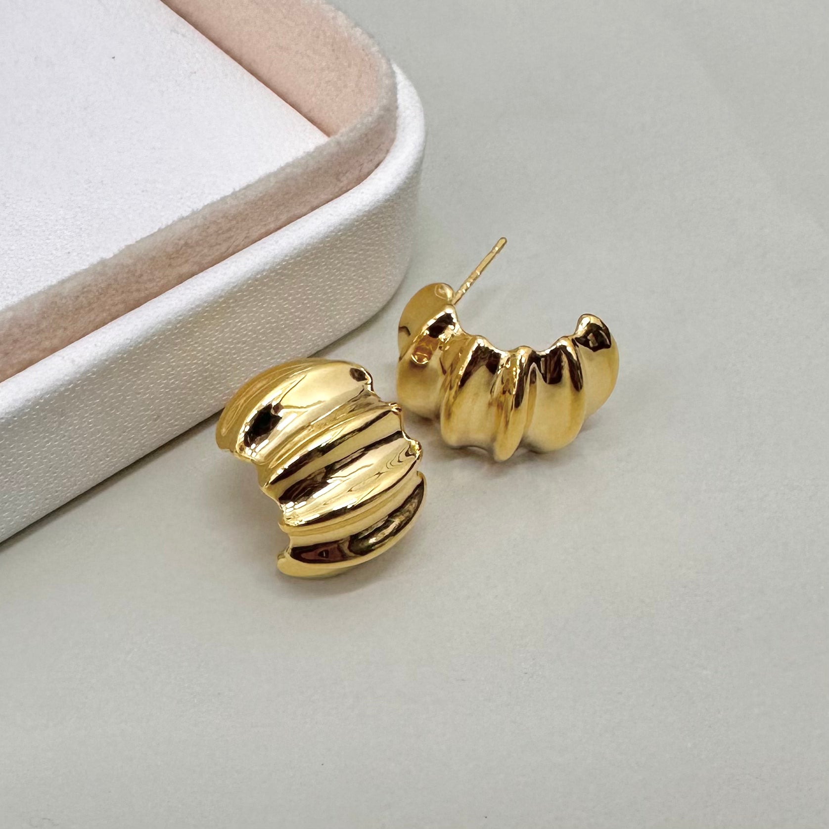 AROS  BAÑO DE ORO | CARACOLITOS | 17MM X 15MM