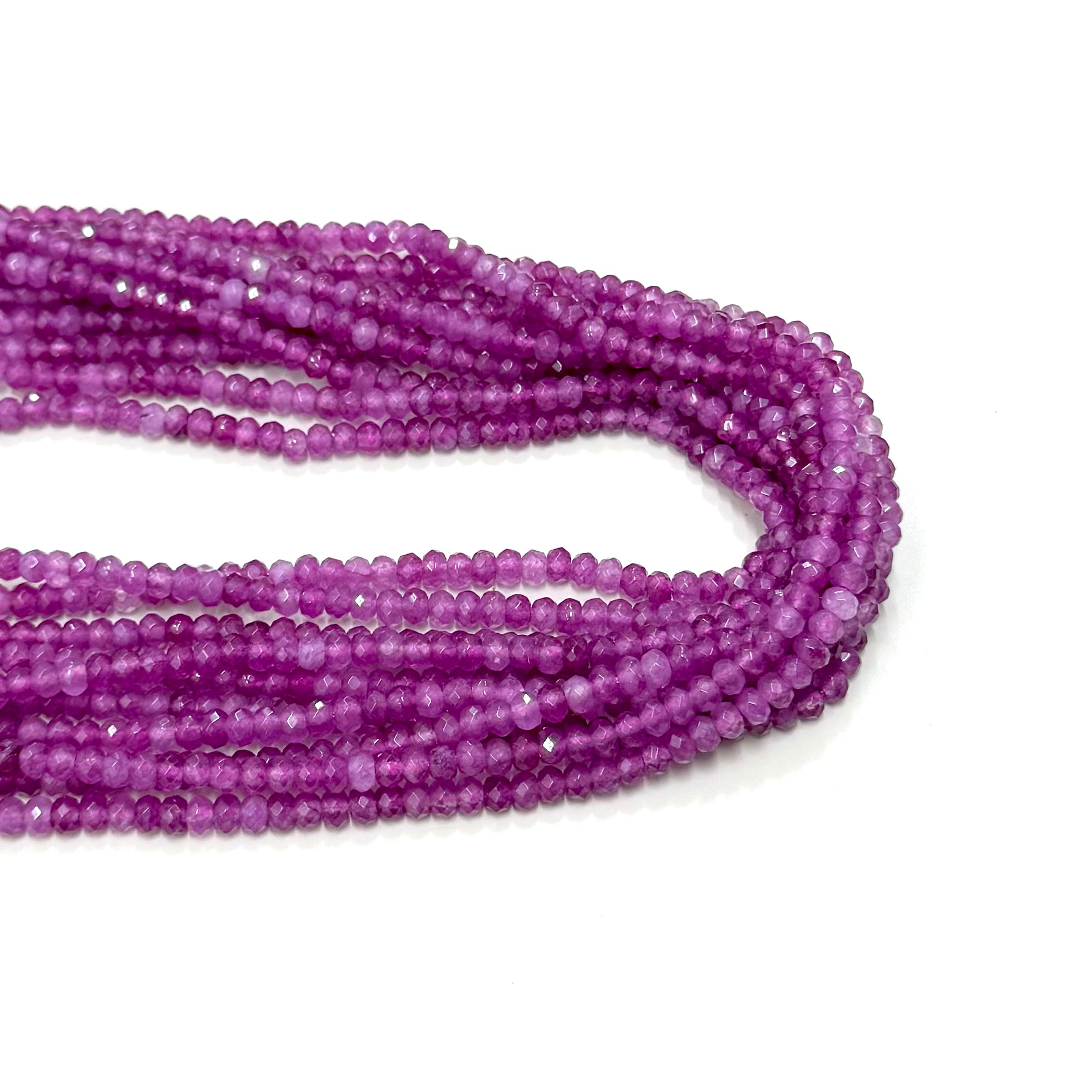 AGATA FACETADA RONDELL 4MM | MAGENTA