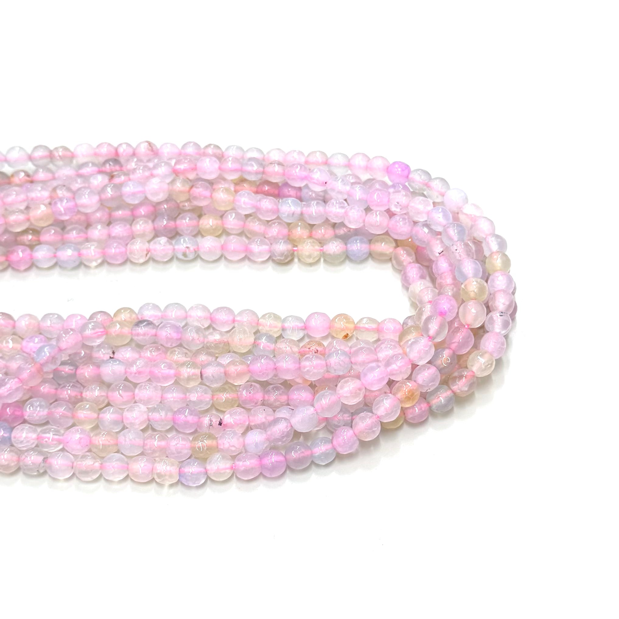 AGATA FACETADA 6MM | ROSADO AMARILLO CELESTE PALIDO TRASLUCIDO