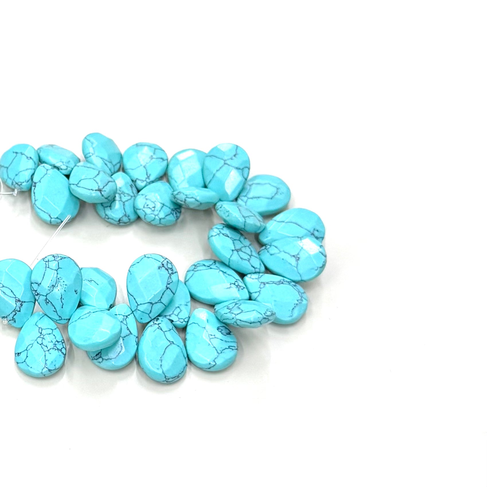 GOTA GRANDE FACETADA | PLANO | 18X13.4MM | TURQUESA