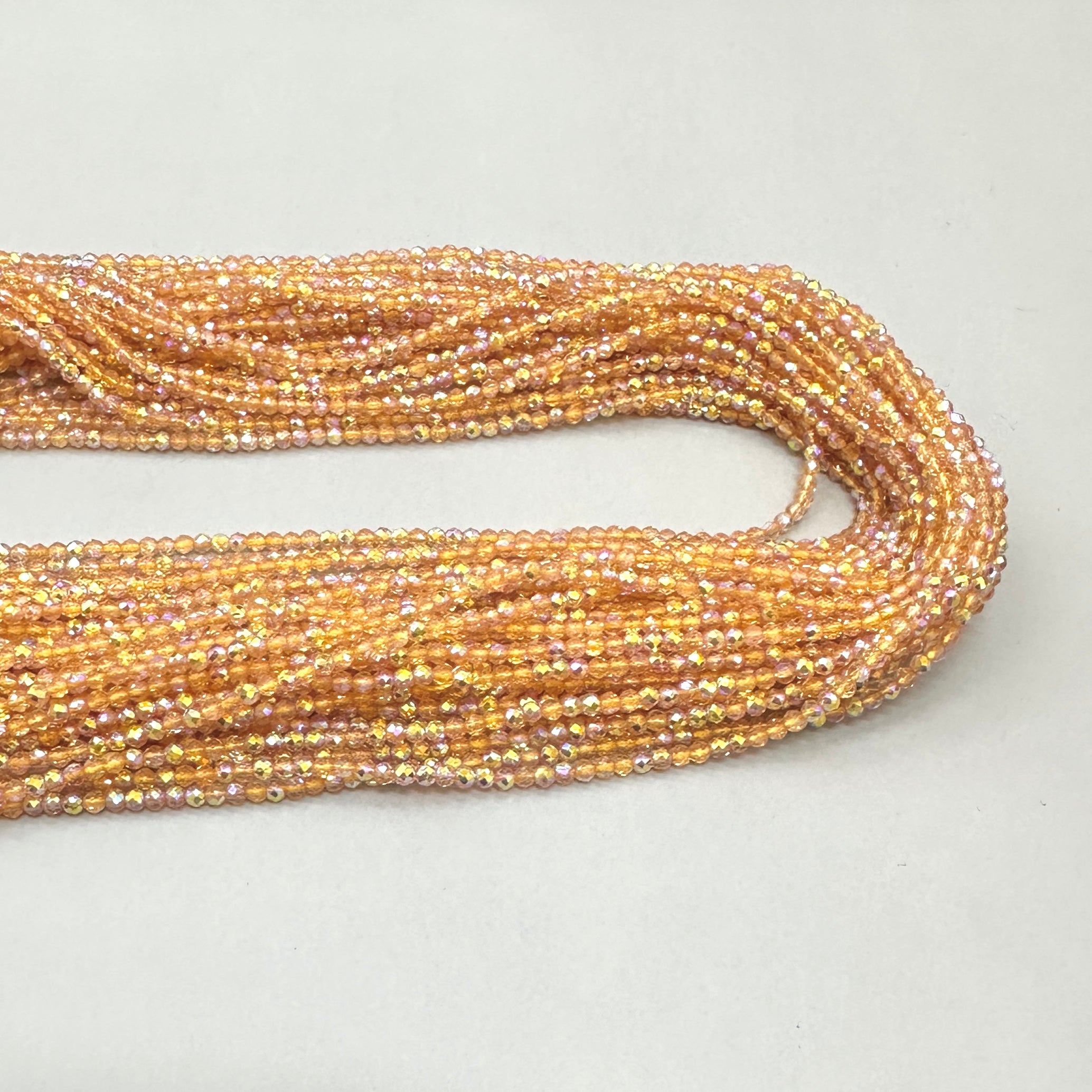 CRISTALES MINERALES FACETADO | NARANJO DAMASCO TRASLUCIDO TORNASOL