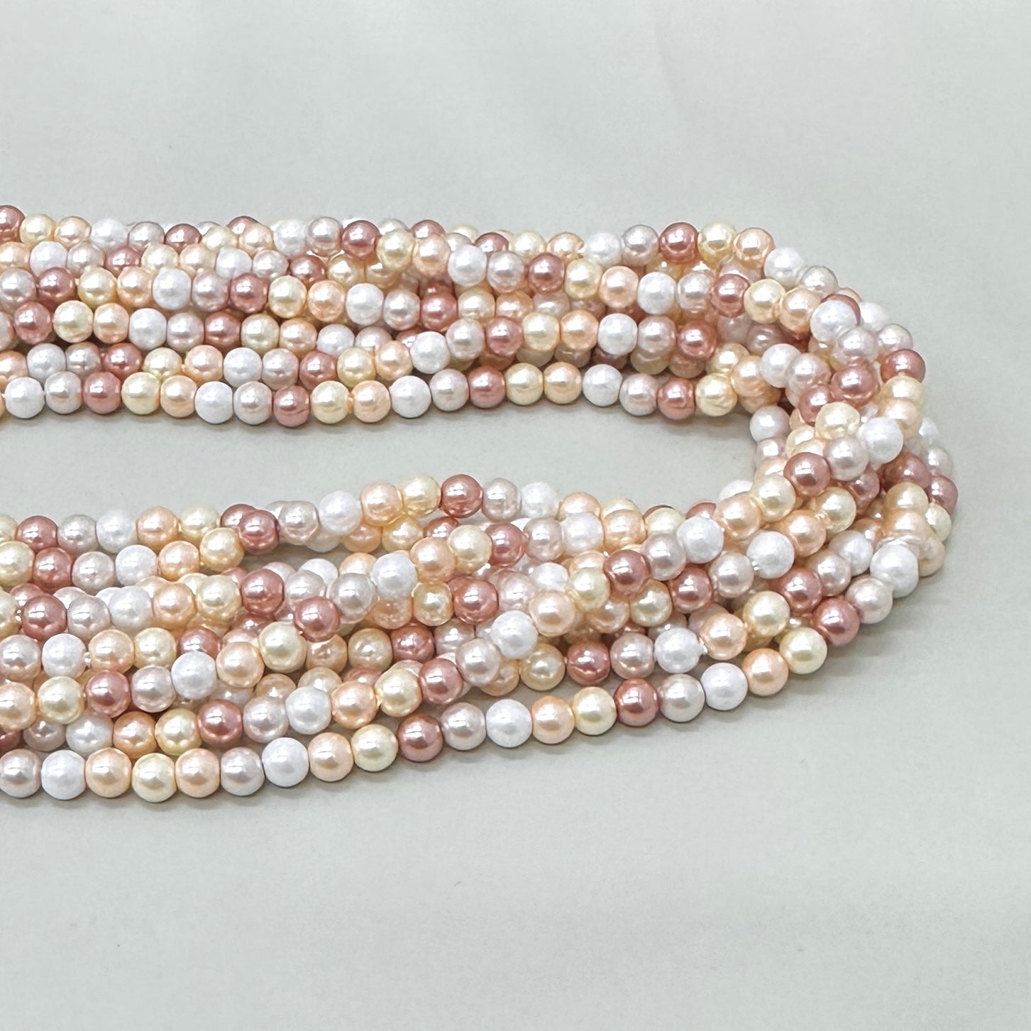 PERLA SHELL | 4MM | MIX BLANCO ROSADO CREMA