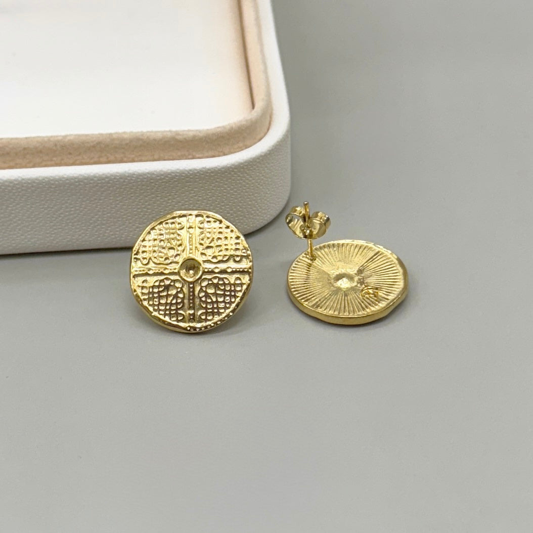 BASE DE ARO | CIRCULAR DISEÑO | BAÑO DE ORO 18K | 18MM