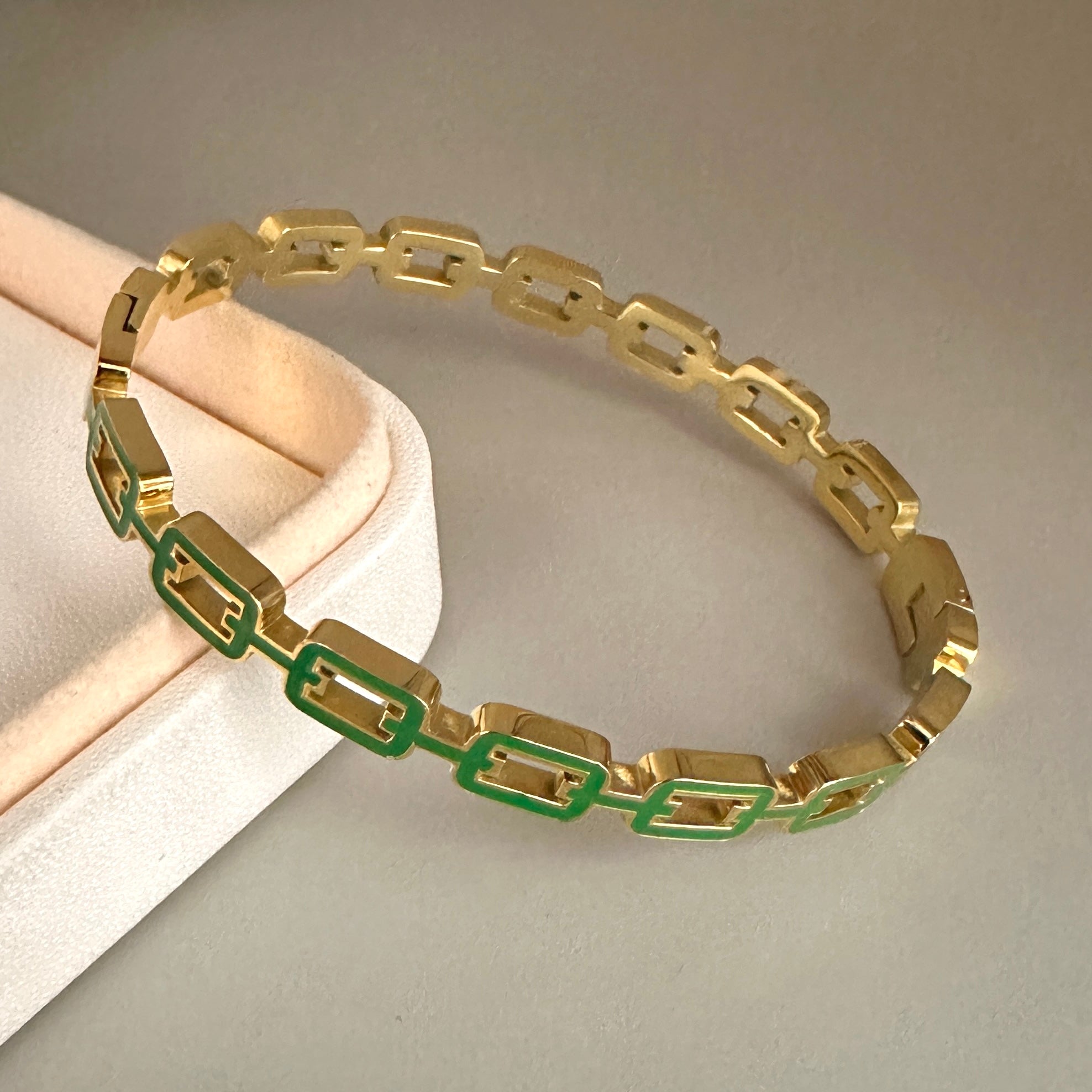 PULSERA RIGIDA | ESLABON VERDE