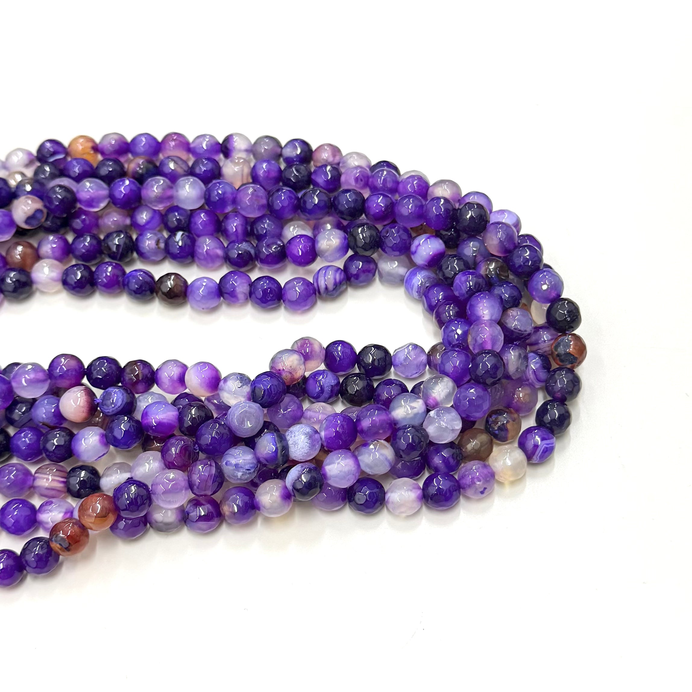 AGATA FACETADA | 8MM | MORADO CAFE MATIZADO