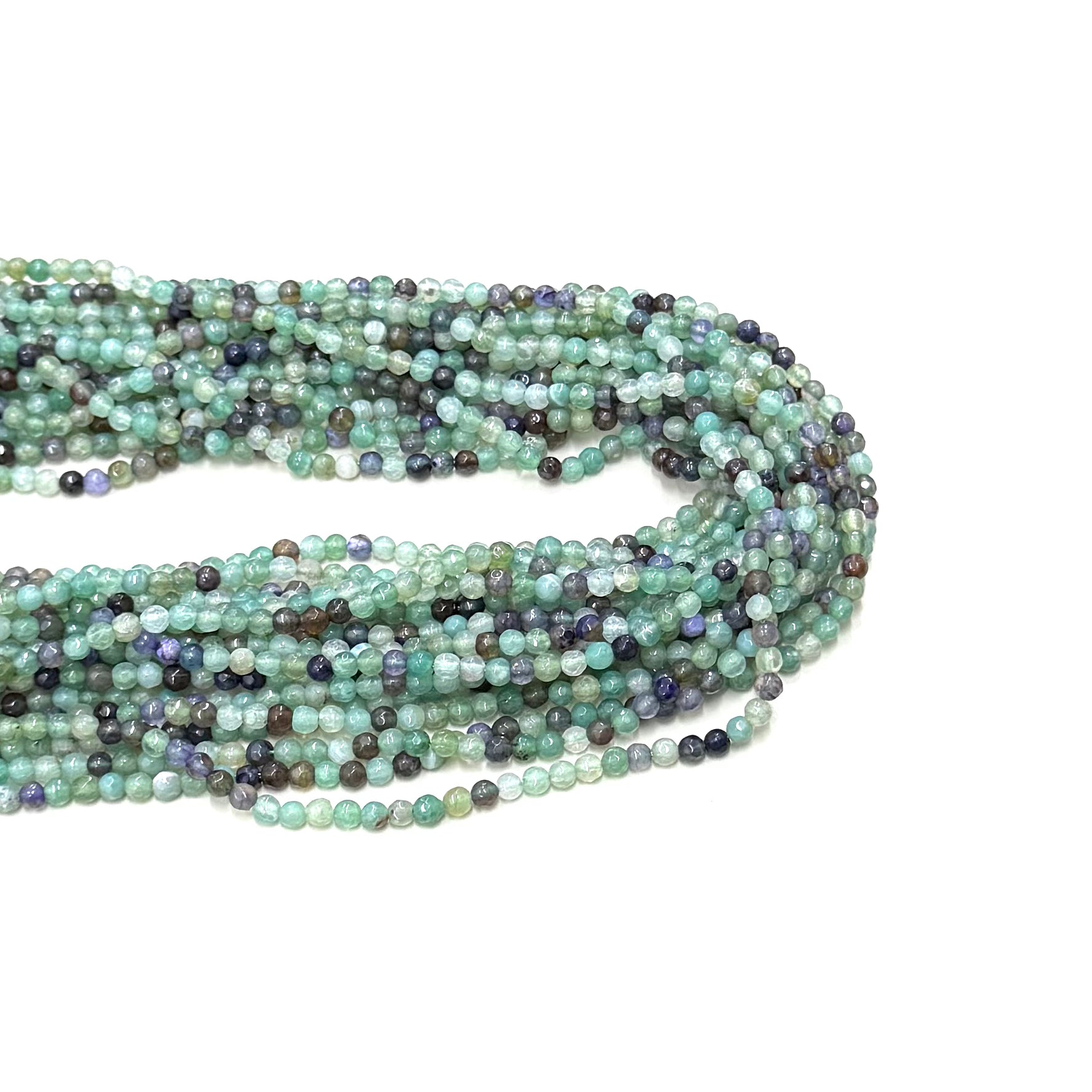 AGATA FACETADA| 4MM | VERDE Y MORADO