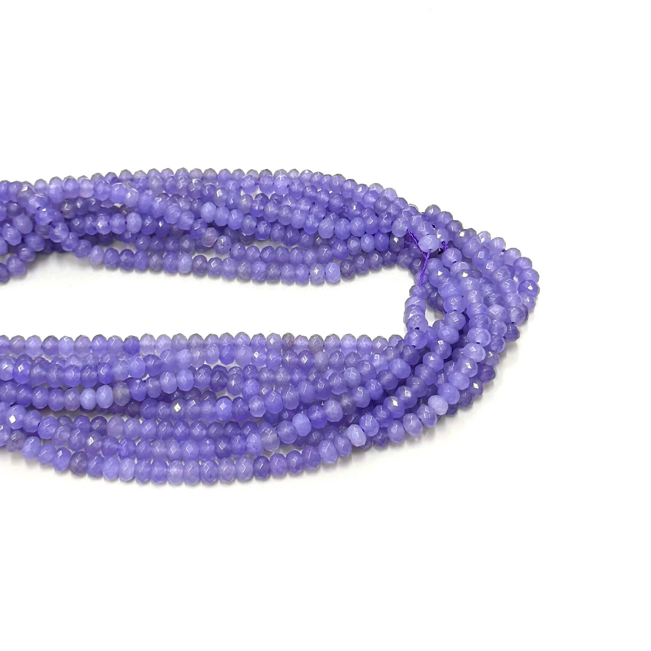 AGATA FACETADA RONDELL 6MM | MORADO TRASLUCIDO MATIZADO