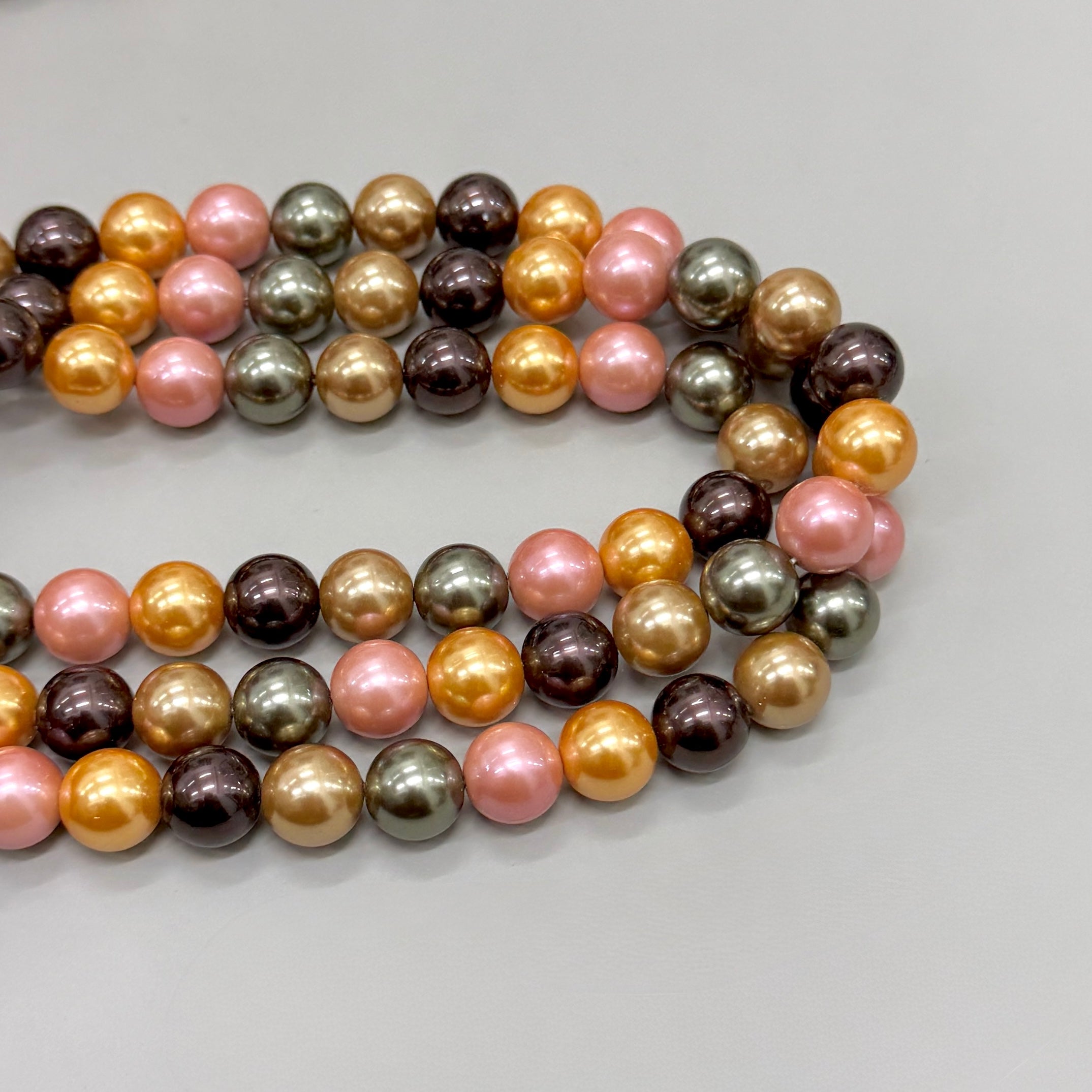 PERLA SHELL | 12MM | MIX AMARILLO VERDE ROSA CAFE