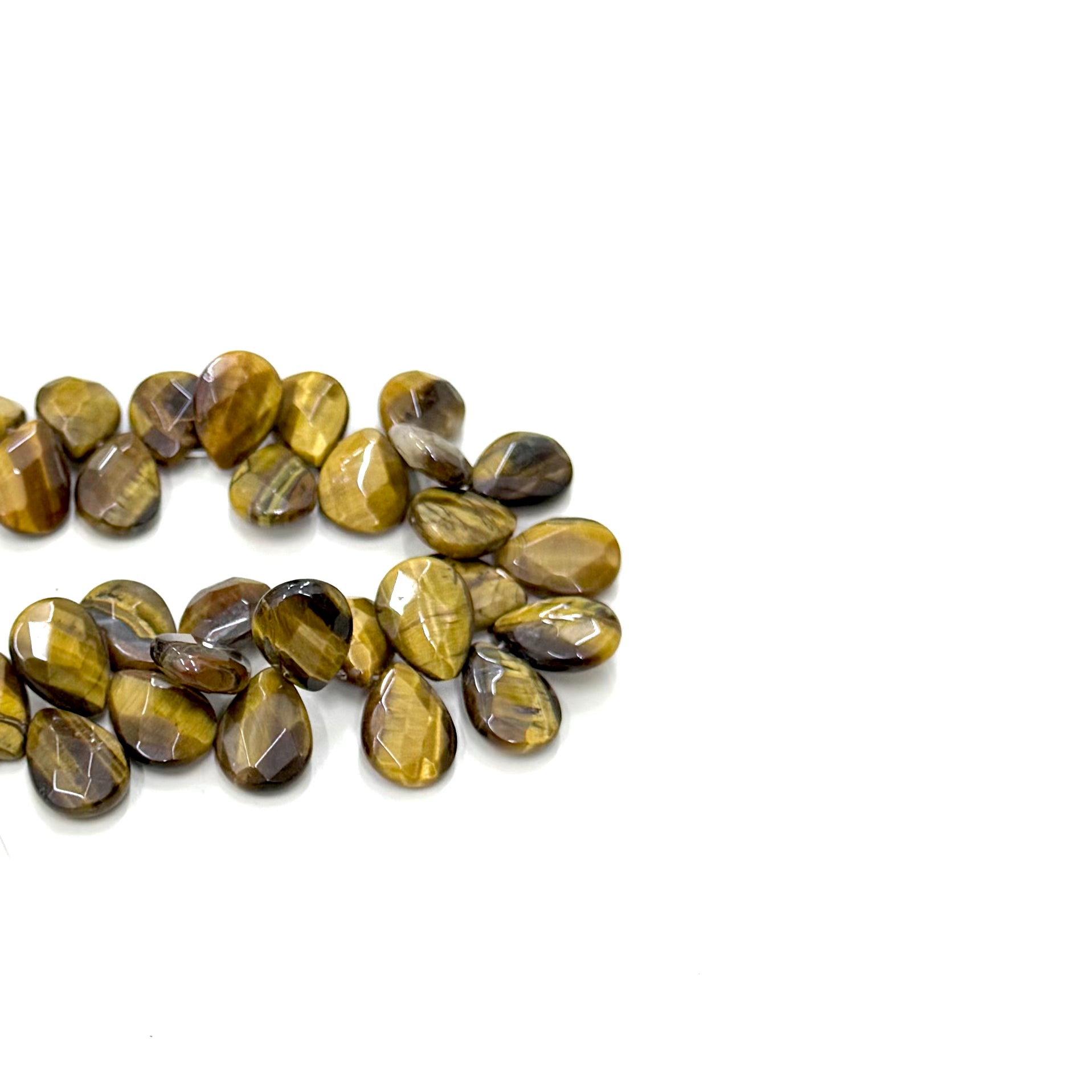 GOTA GRANDE FACETADA | PLANO | 18X13.4MM | OJO DE TIGRE