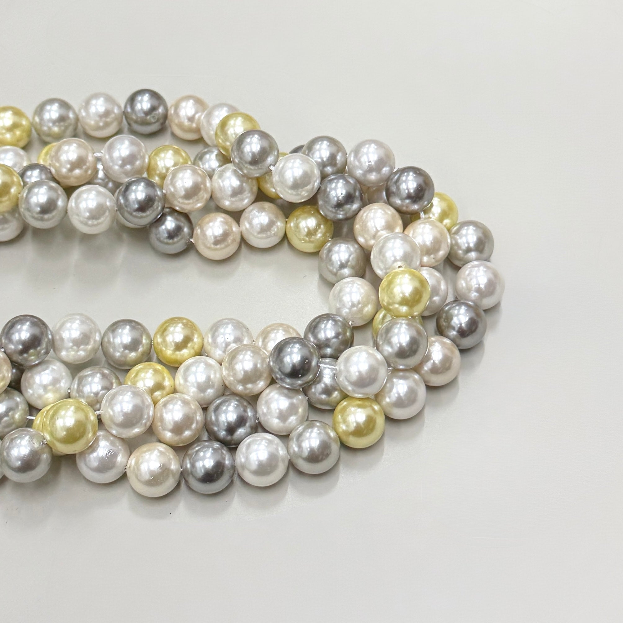 PERLA SHELL | 12MM | MIX GRIS Y AMARILLO