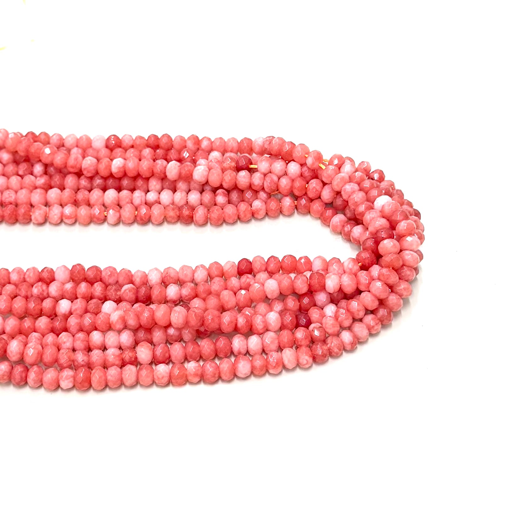 AGATA FACETADA RONDELL 6MM | NARANJA BLANCO MATIZADO