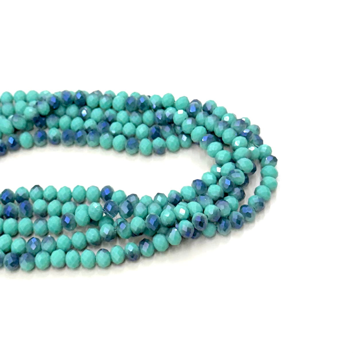 Cristal chato | 8 mm | Bicolor Matte Turquesa-Azul