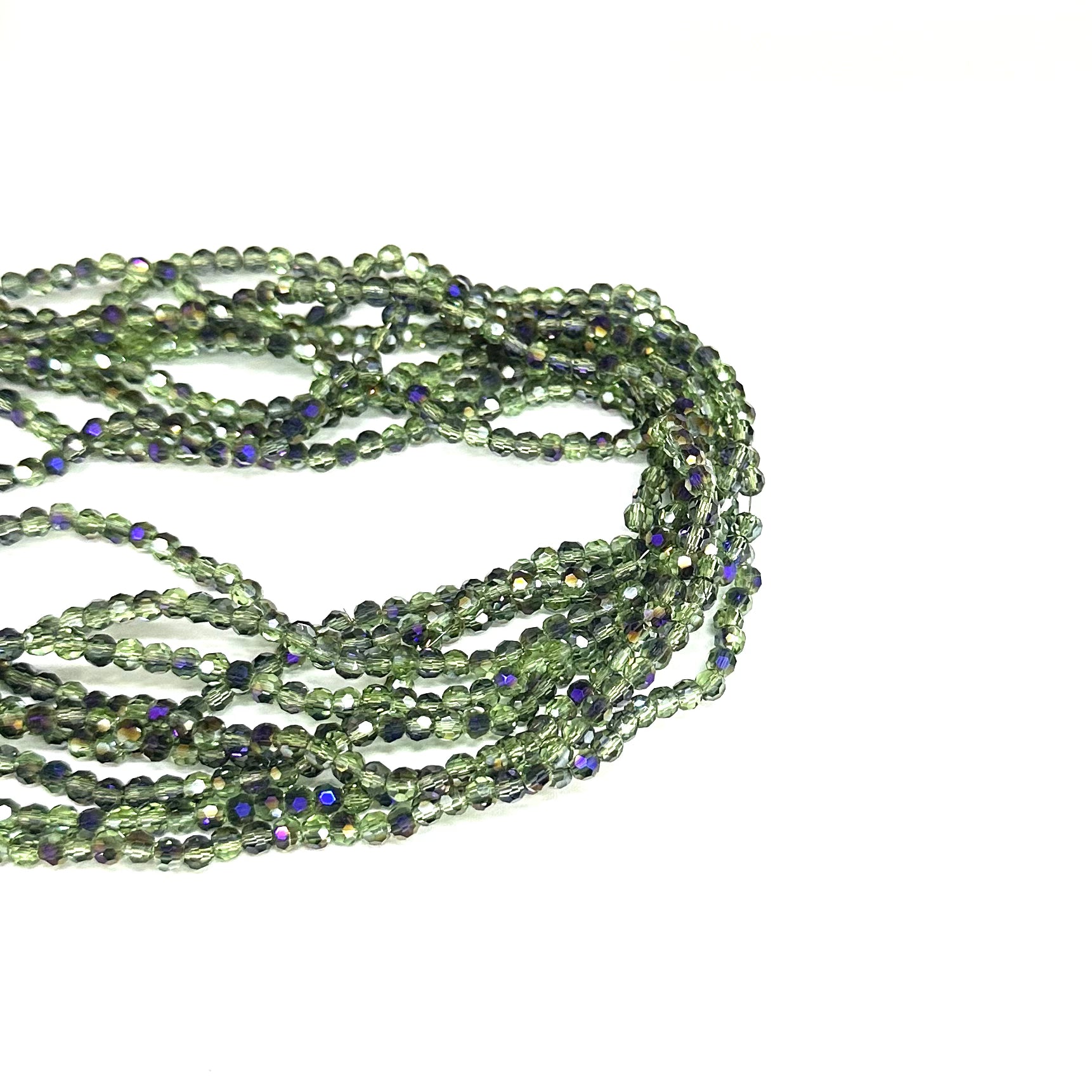 CRISTAL REDONDO | 4.3MM | BICOLOR VERDE TRASLUCIDO CON MORADO