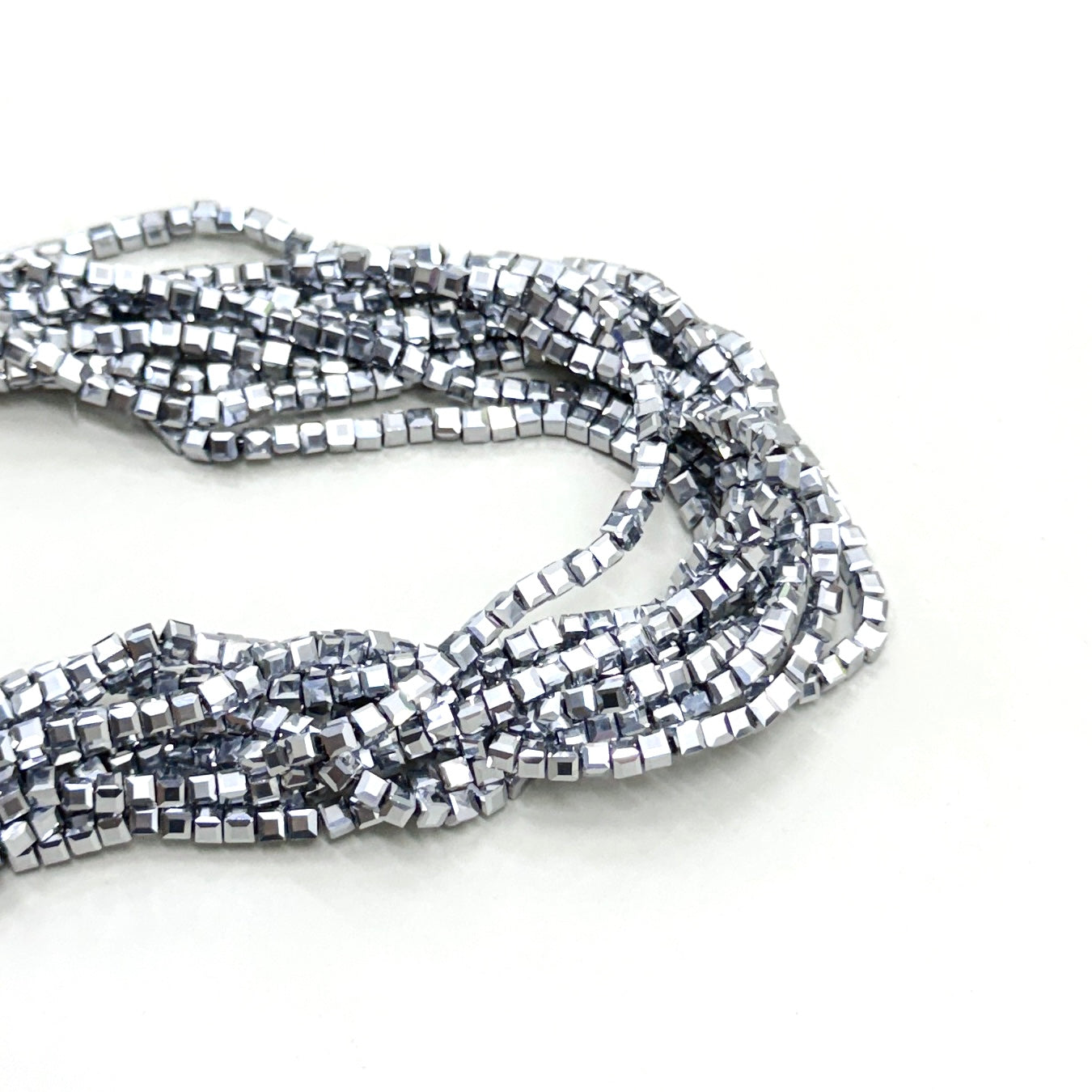 CRISTAL CUADRADO | 3MM | PLATEADO METALIZADO