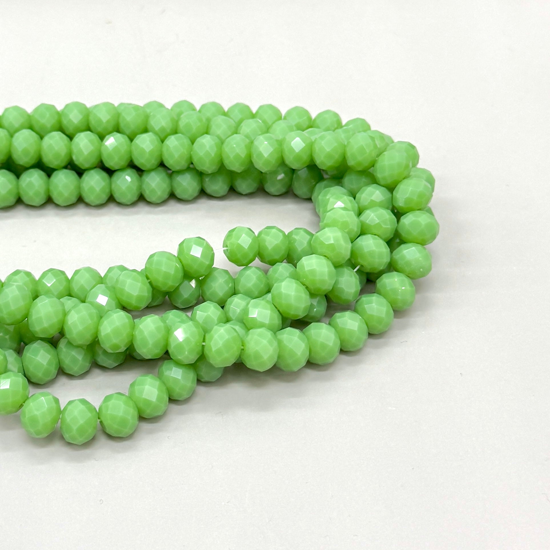 Cristal chato | 10 mm | Opalescente verde pistacho