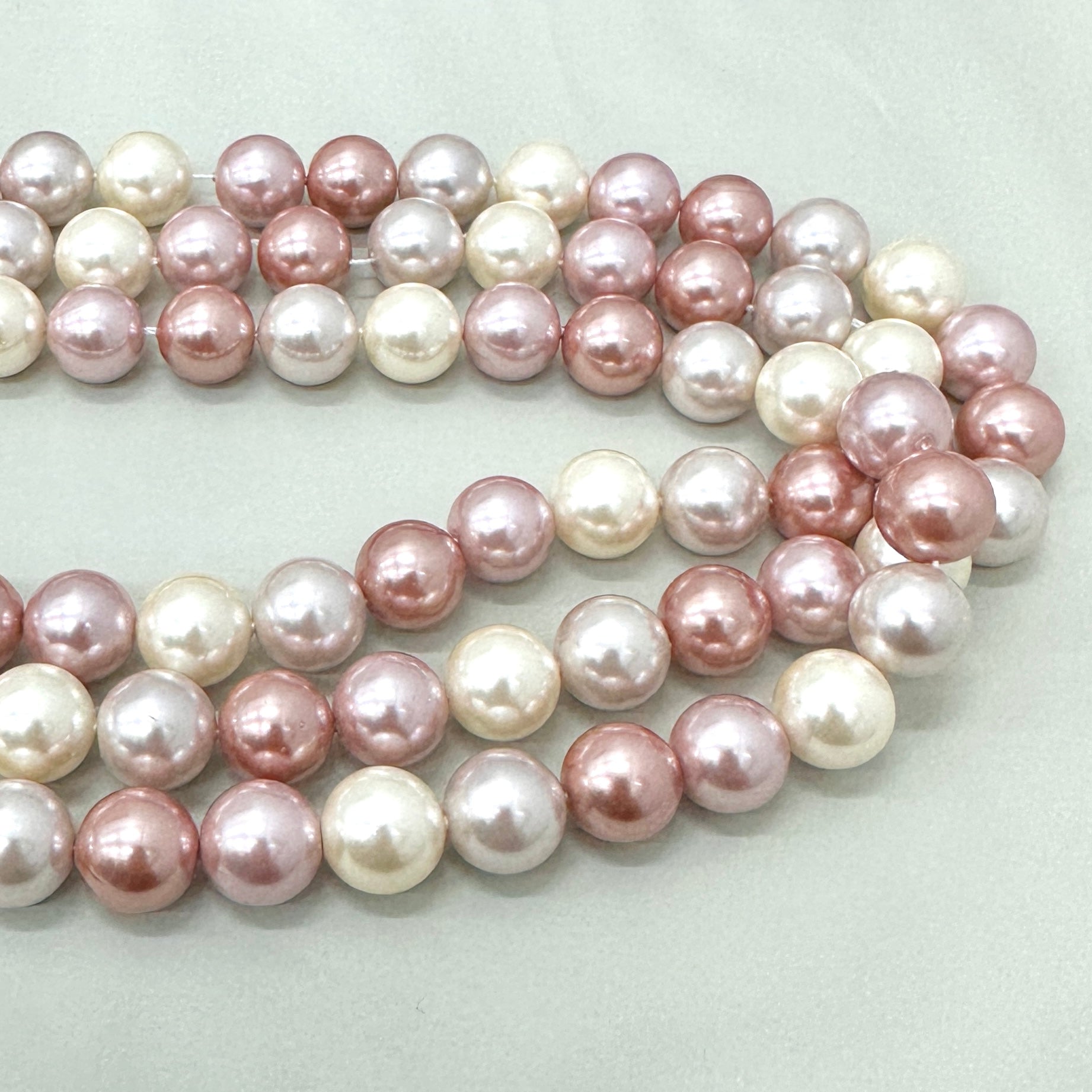 PERLA SHELL | 12MM | MIX ROSADOS Y CREMA