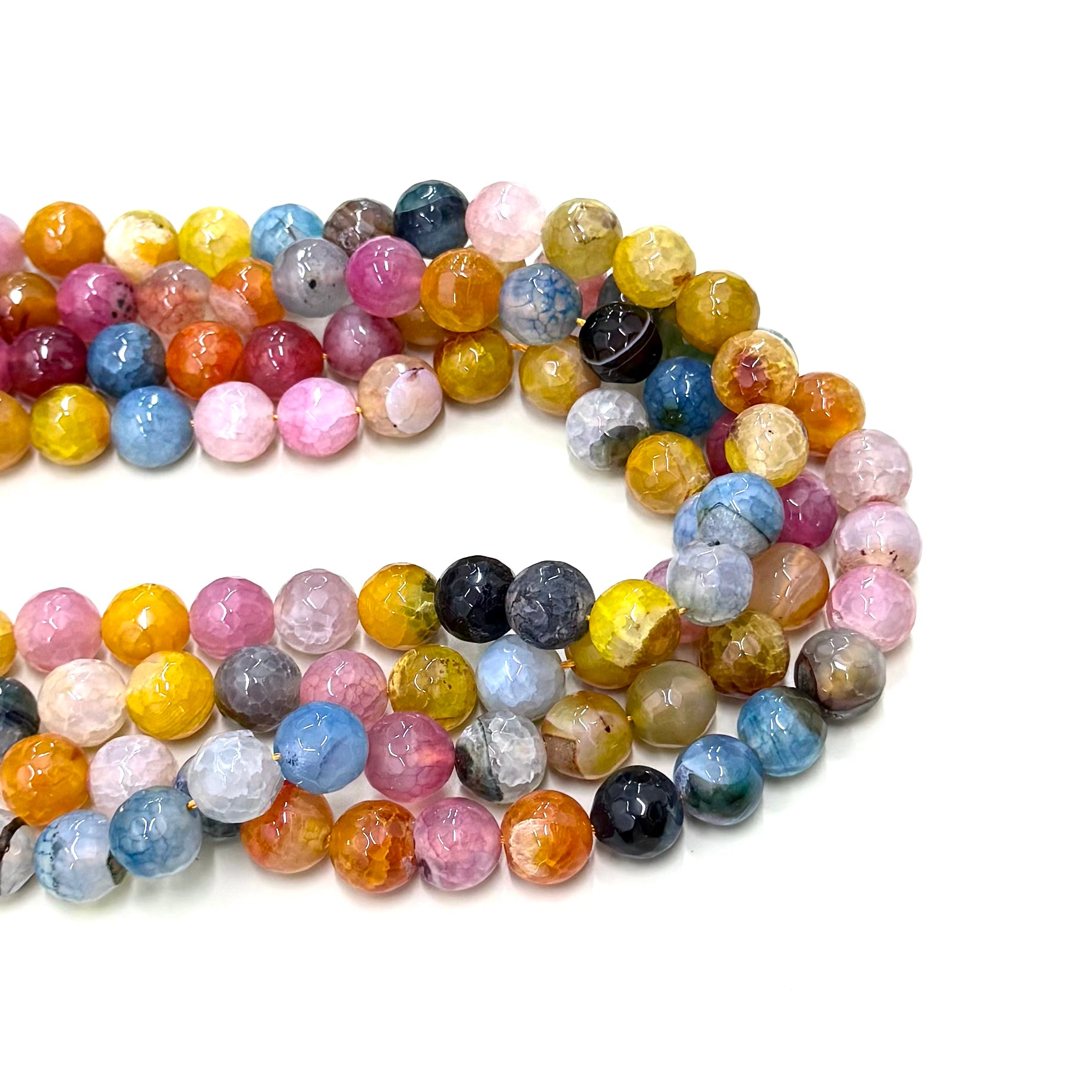 Agata Facetada | Rosa, Azul y Amarillo