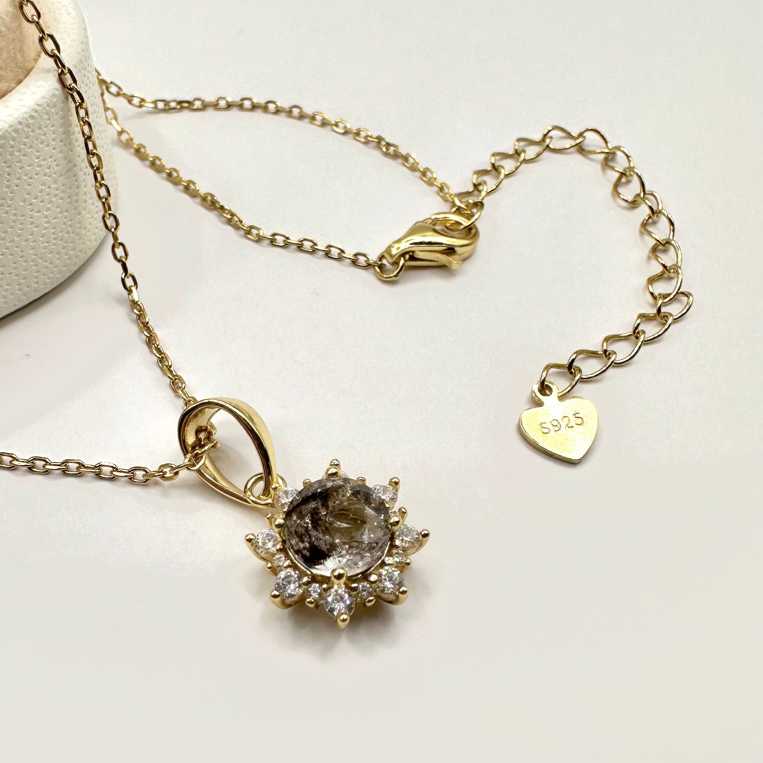 COLLAR “ALAS DE ANGEL” | DIAMANTE HERKIMER | BAÑO DE ORO 14K