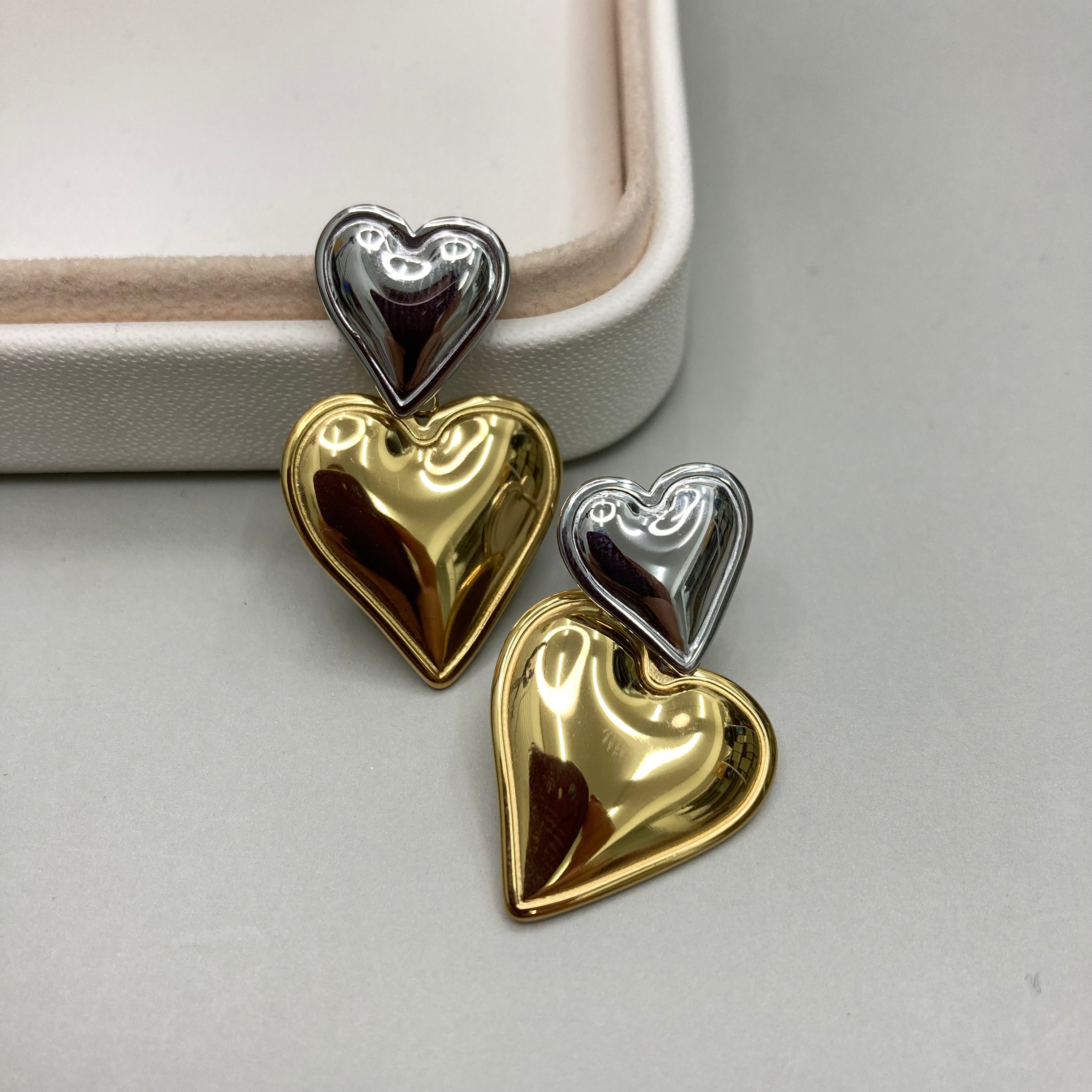 AROS | DOBLE CORAZÓN BICOLOR